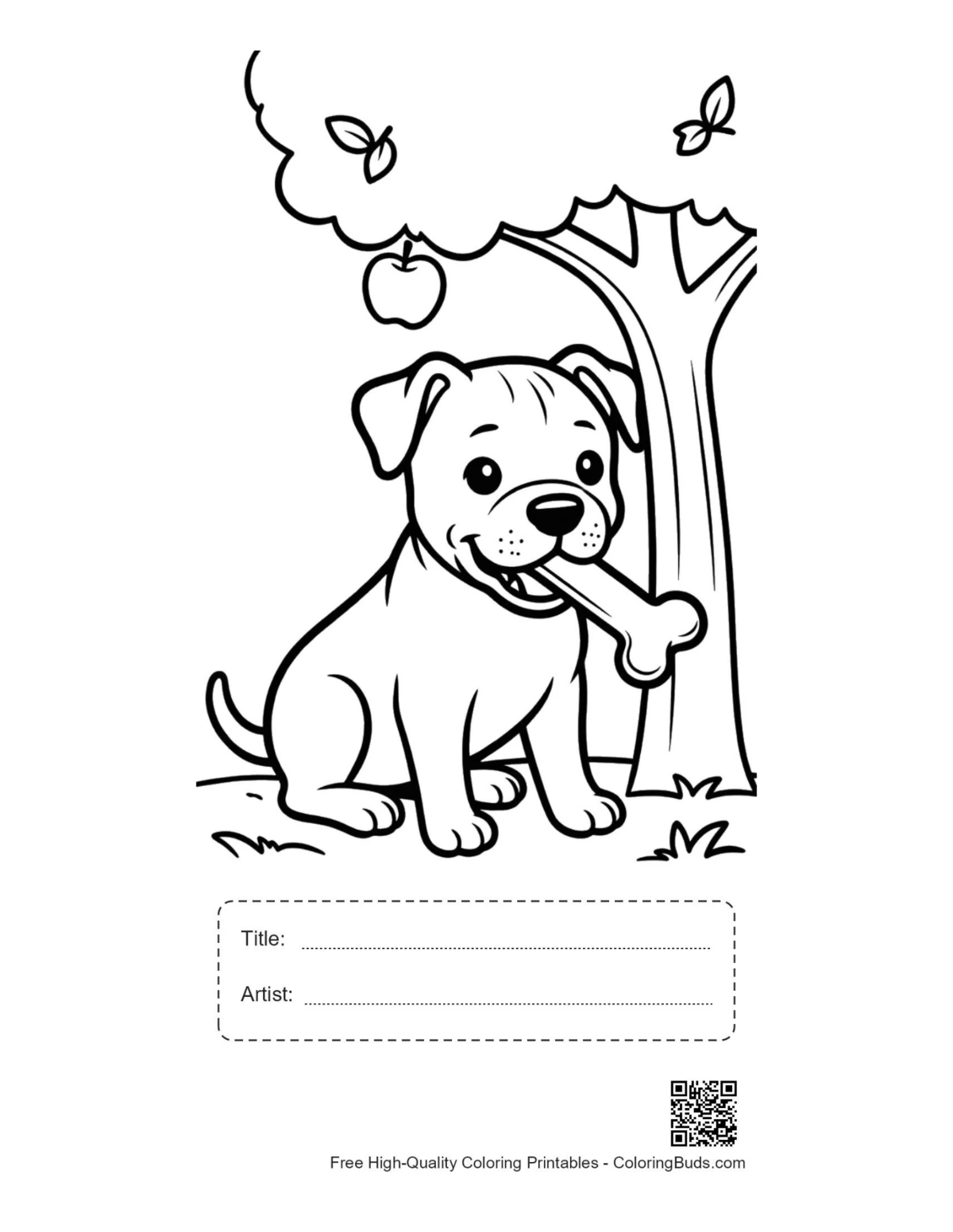 Pitbull cub mini tank forest printable with title artist box
