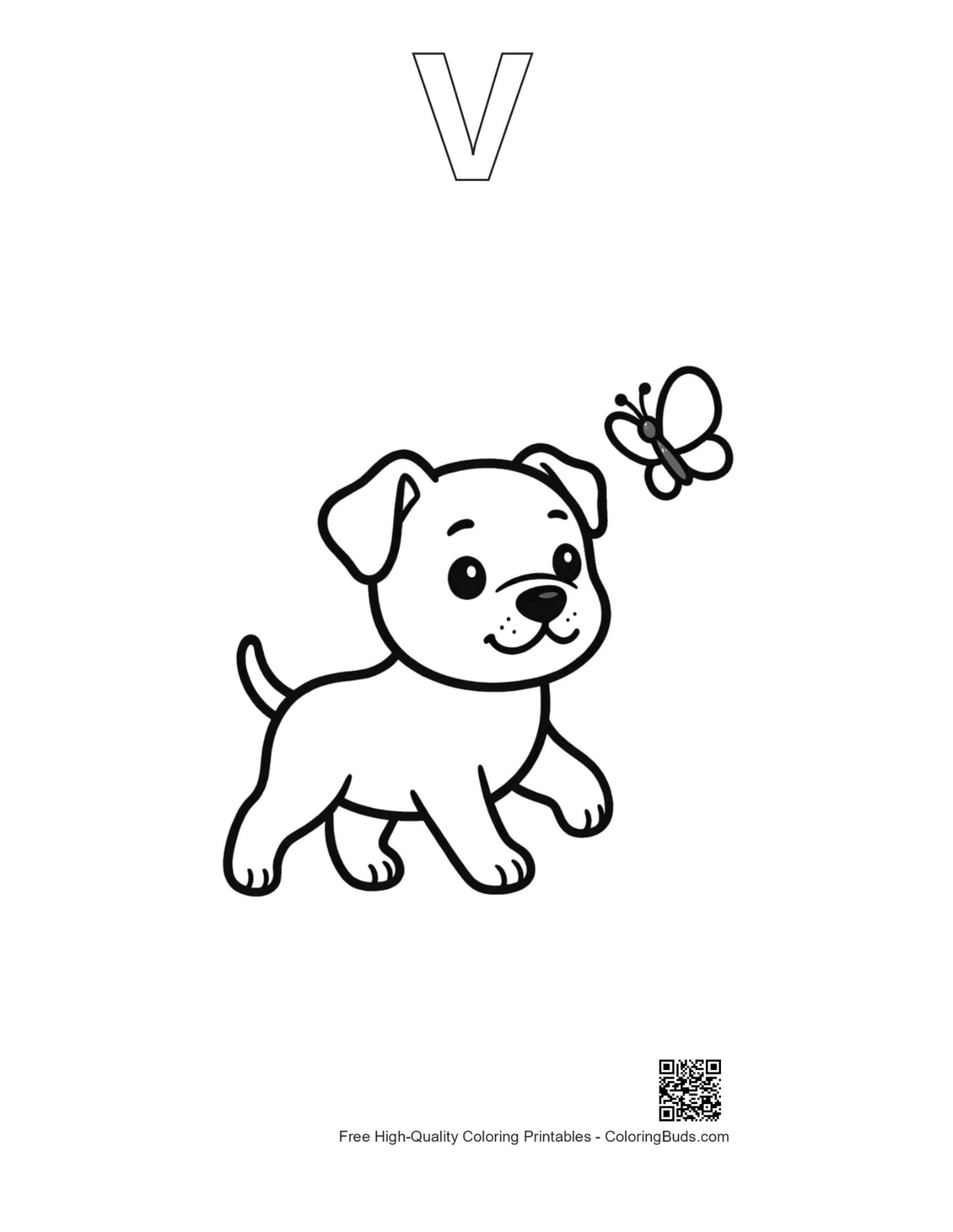 Pitbull coloring page fish lake alphabet V outline
