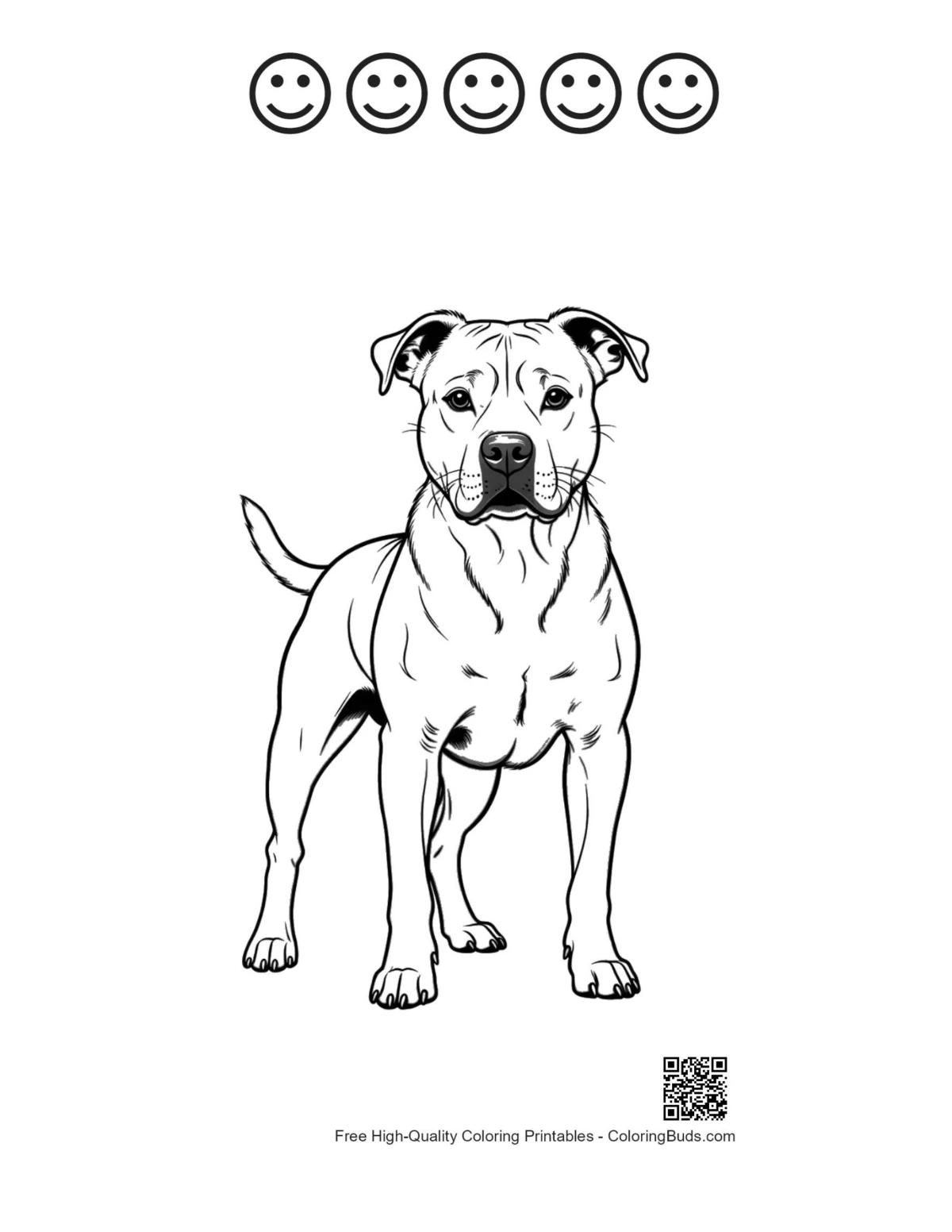 Pitbull happy faces coloring printable