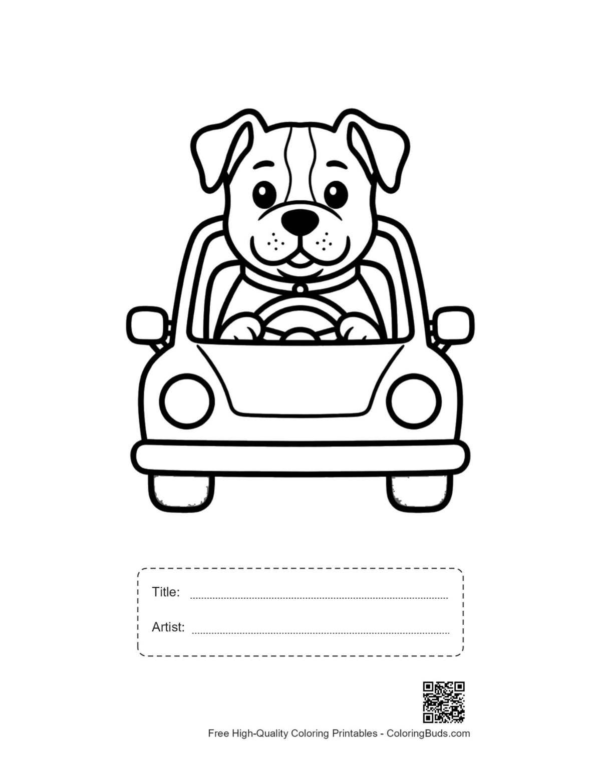 Cute pitbull kite printable with title artist box