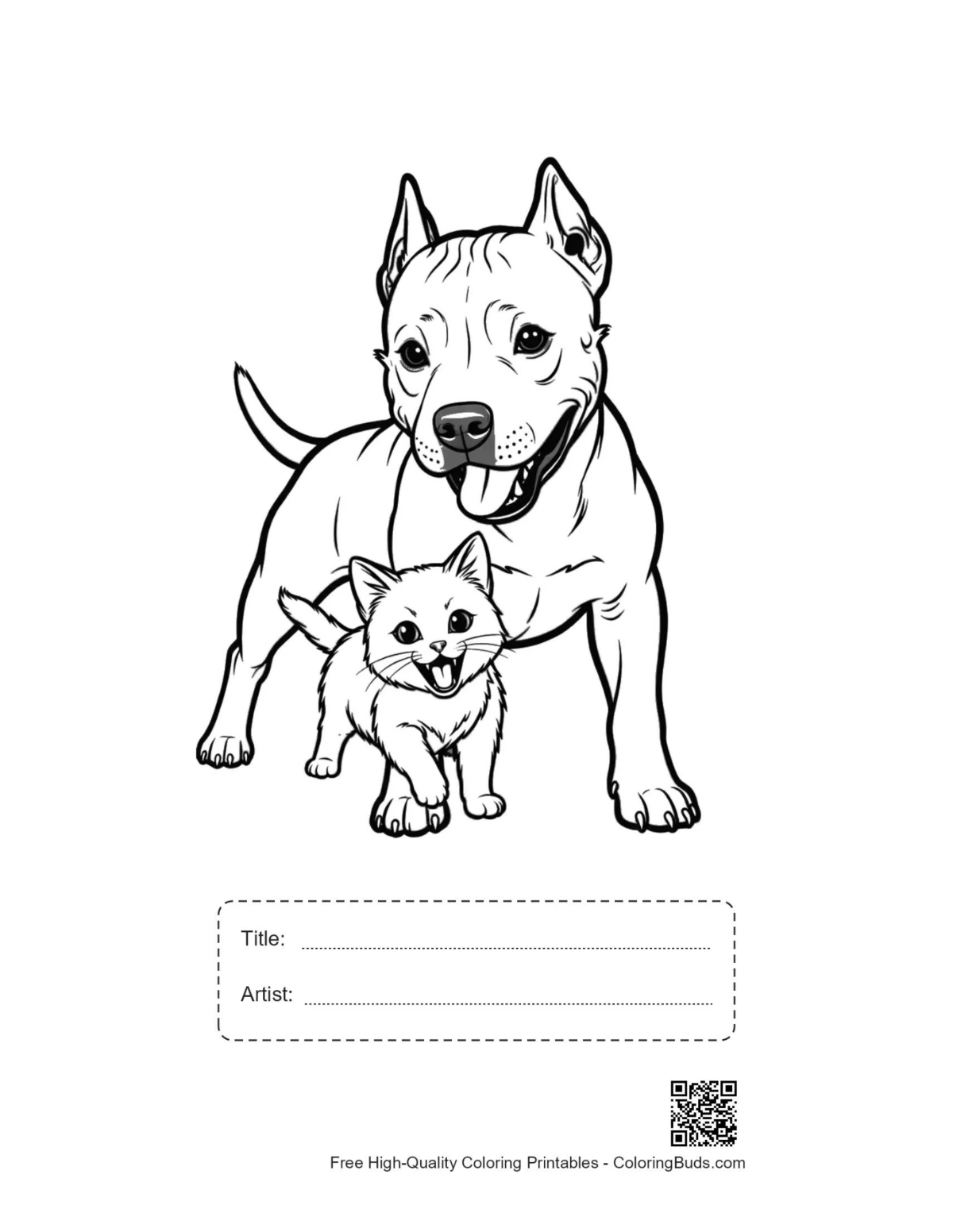 Pitbull kitten printable with title box