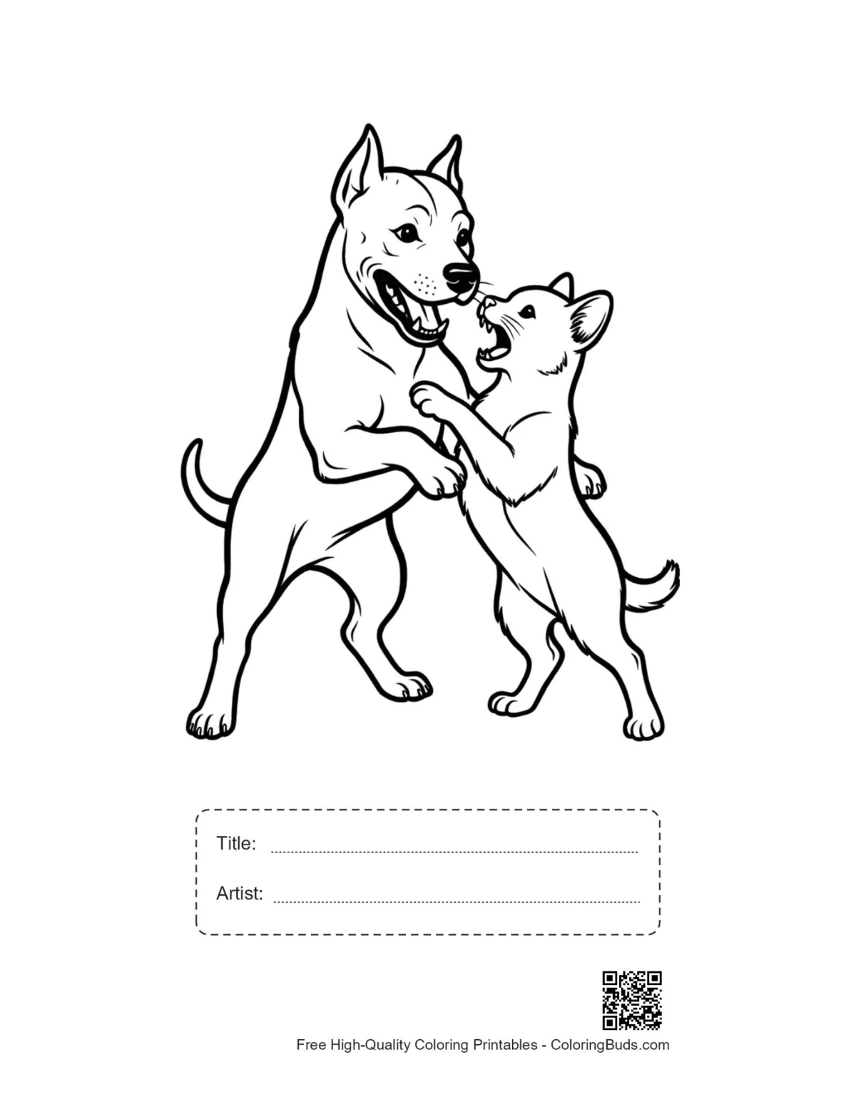 Pitbull kitten sparring printable with title box