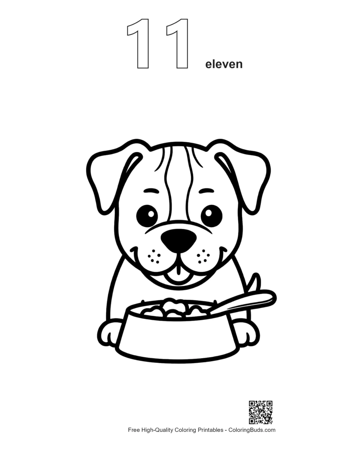Pitbull coloring outline number 11 printable