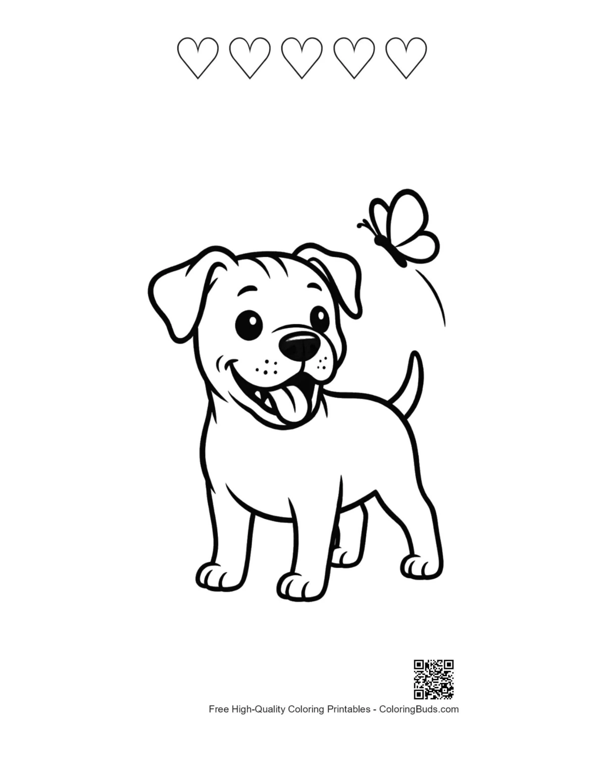 pitbull puppy coloring page 5 heart outlines spring