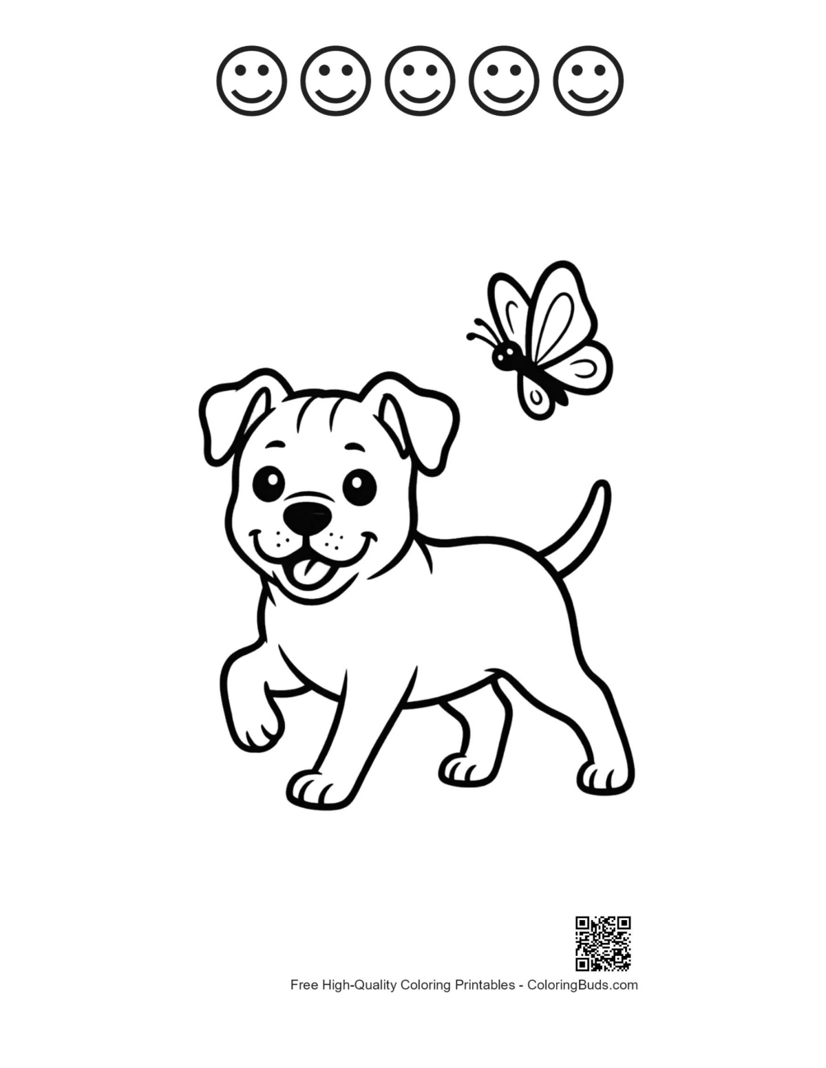 Cheerful pitbull puppy page with happy faces