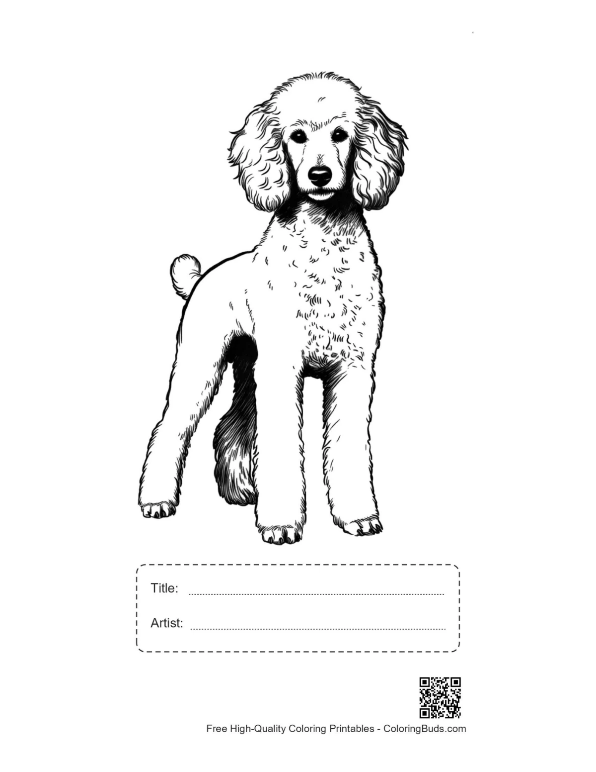 Poodle printable with title and artist box