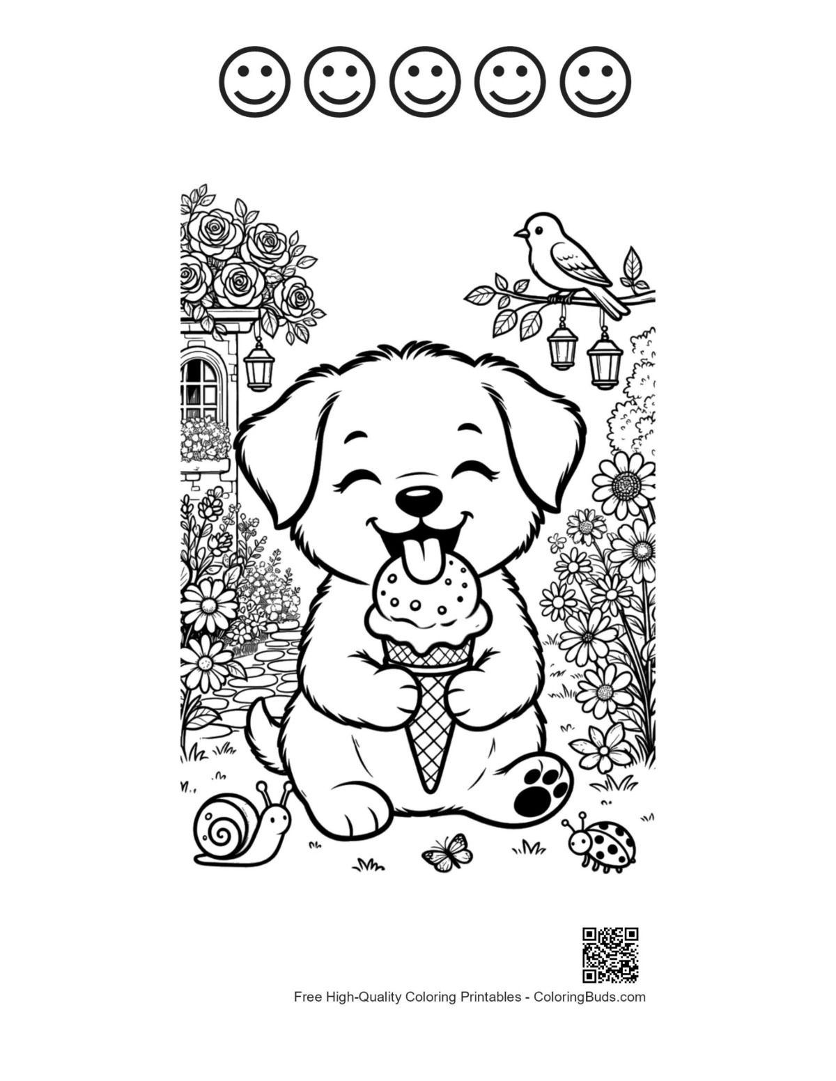 Easy puppies with 5 happy faces