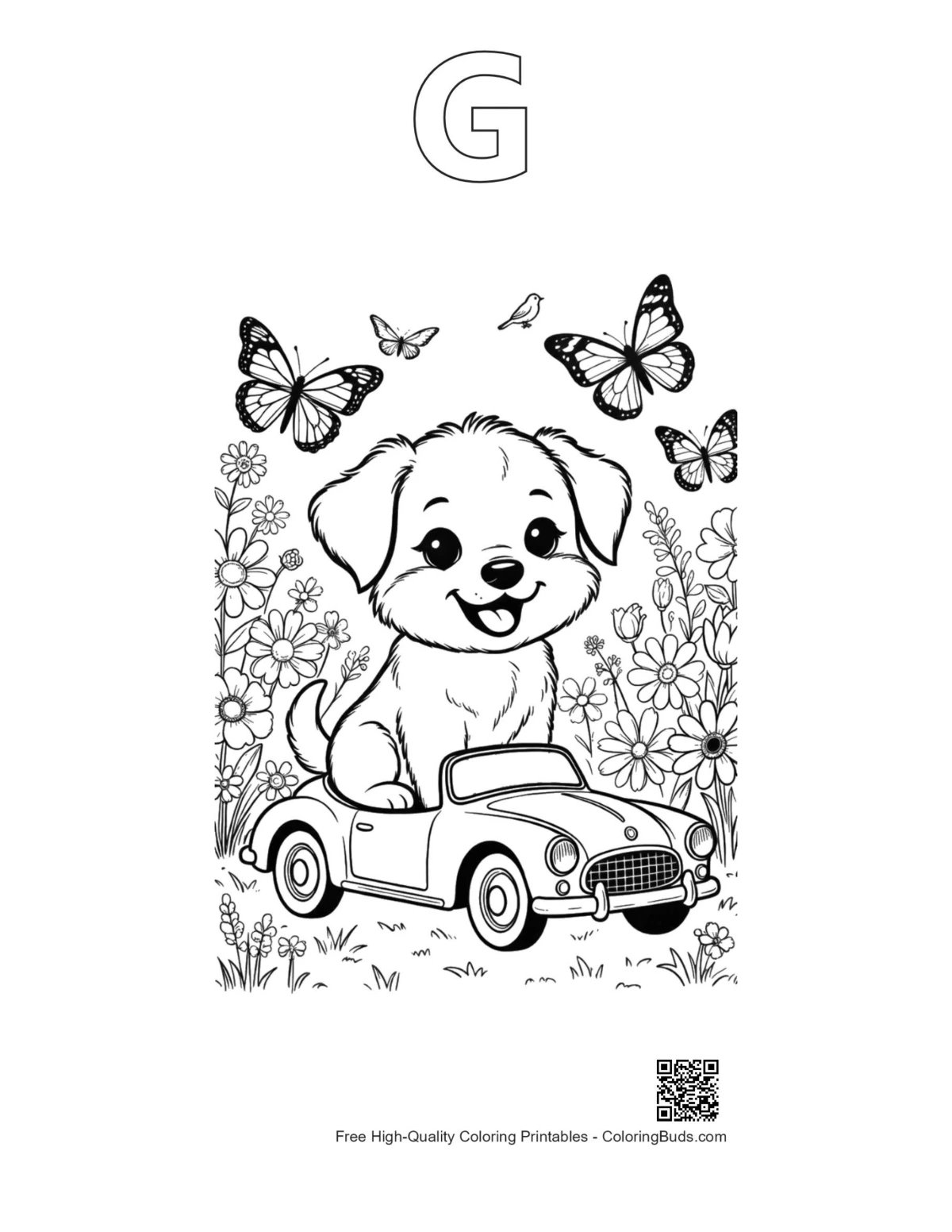 Welpen Umriss Alphabet G Malvorlage