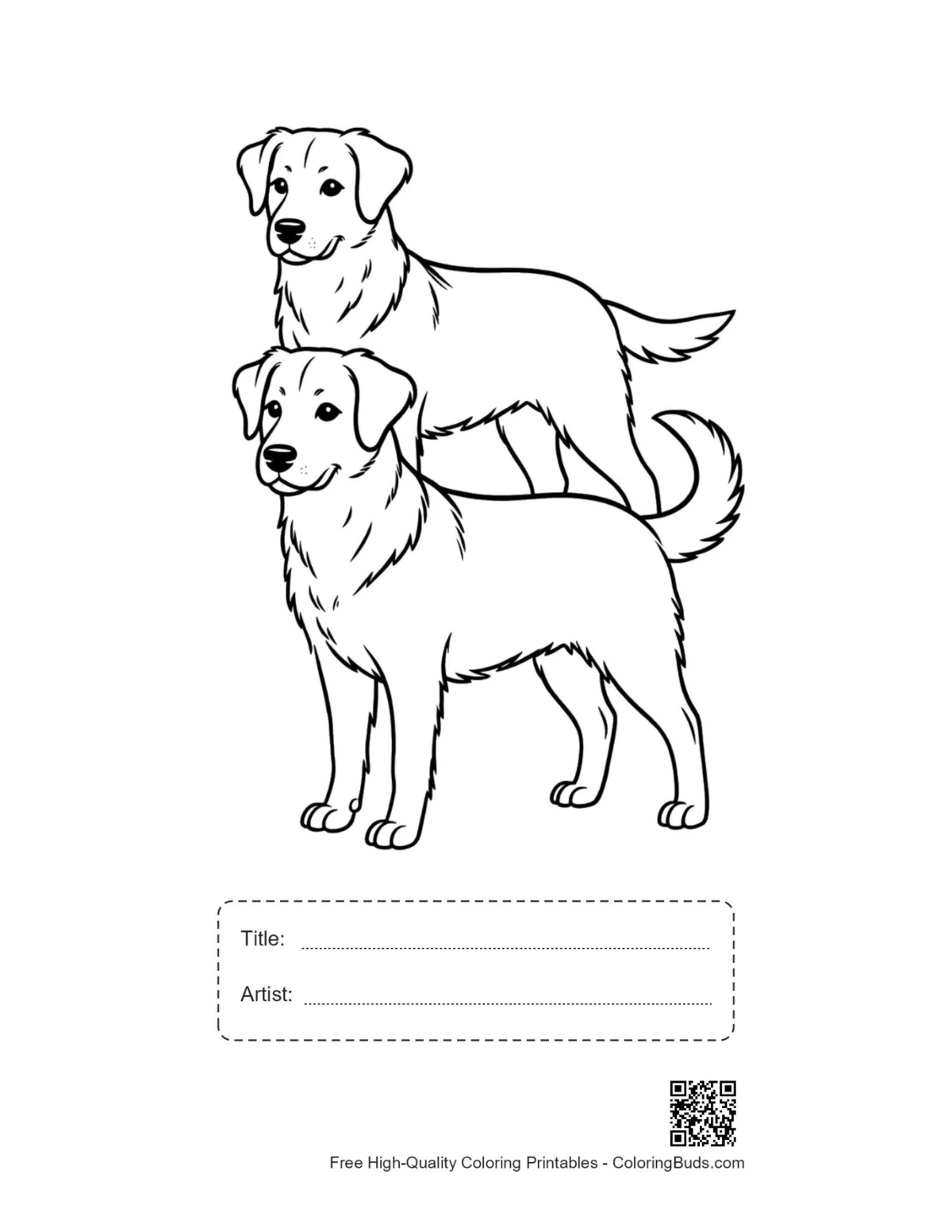 Labrador puppies stack printable with title box