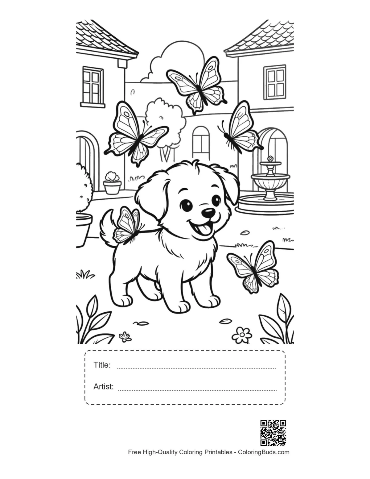 Sweet puppy printable with title artist box
