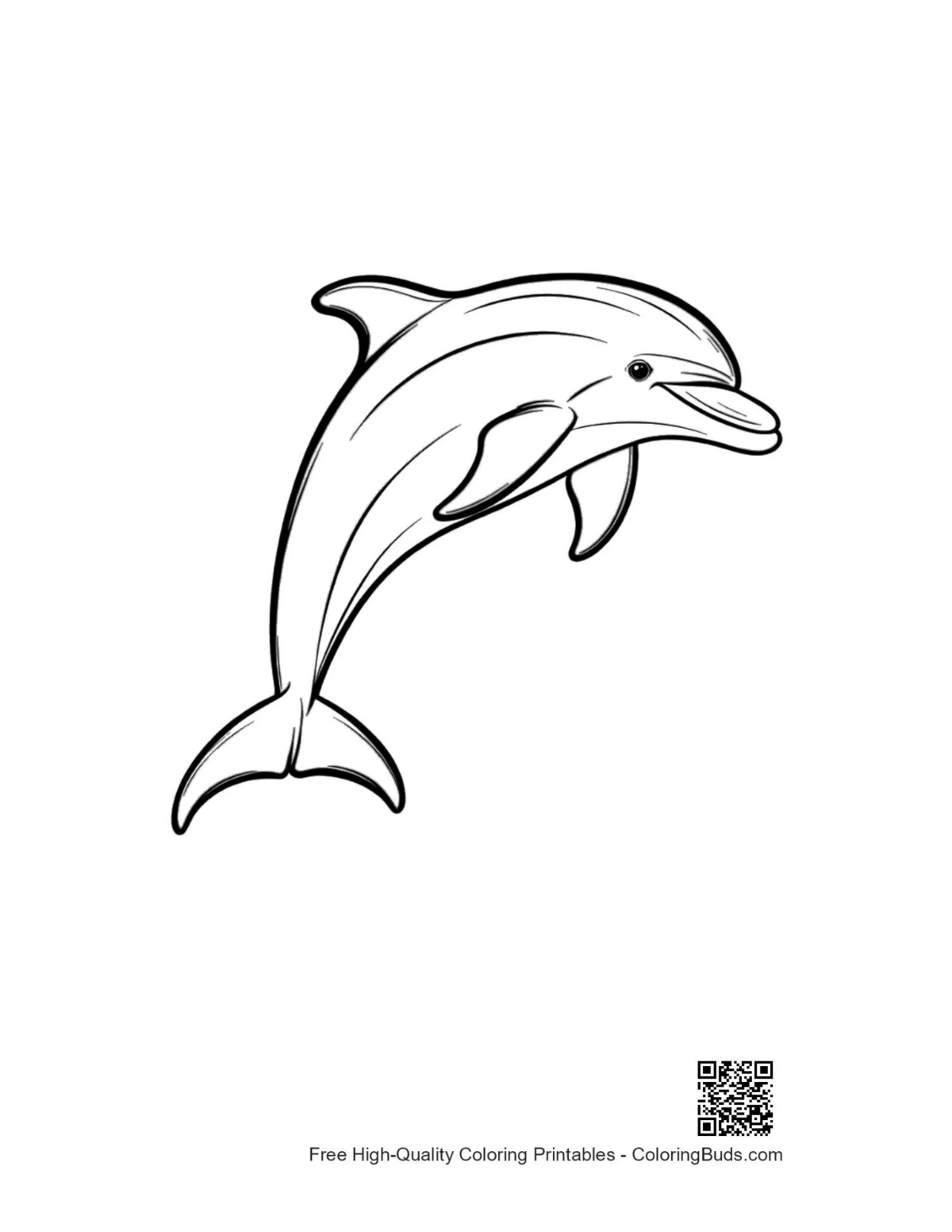 Joyful dolphin leaping high coloring page