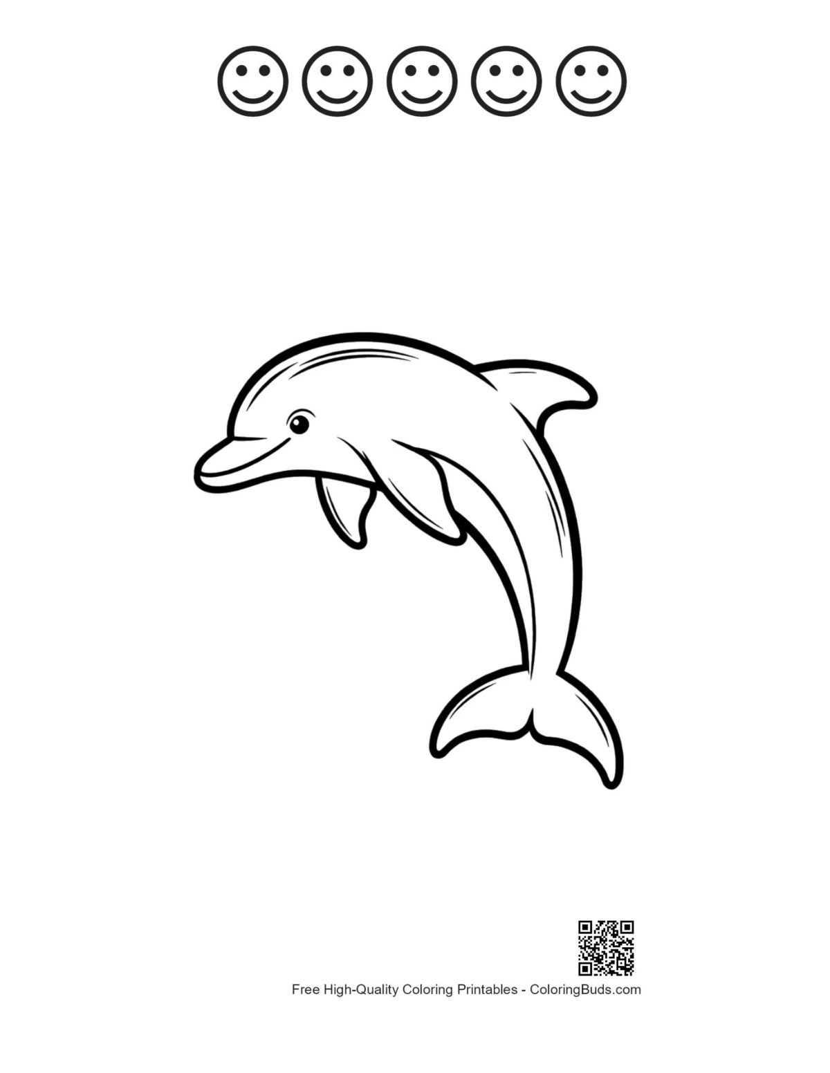 Leaping dolphin printable 5 happy faces jumping theme