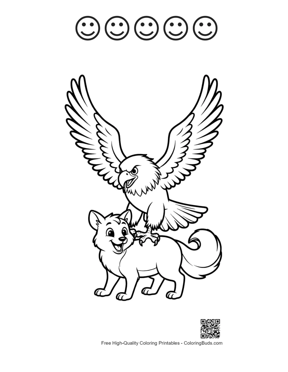 Printable bald eagle fox happy faces