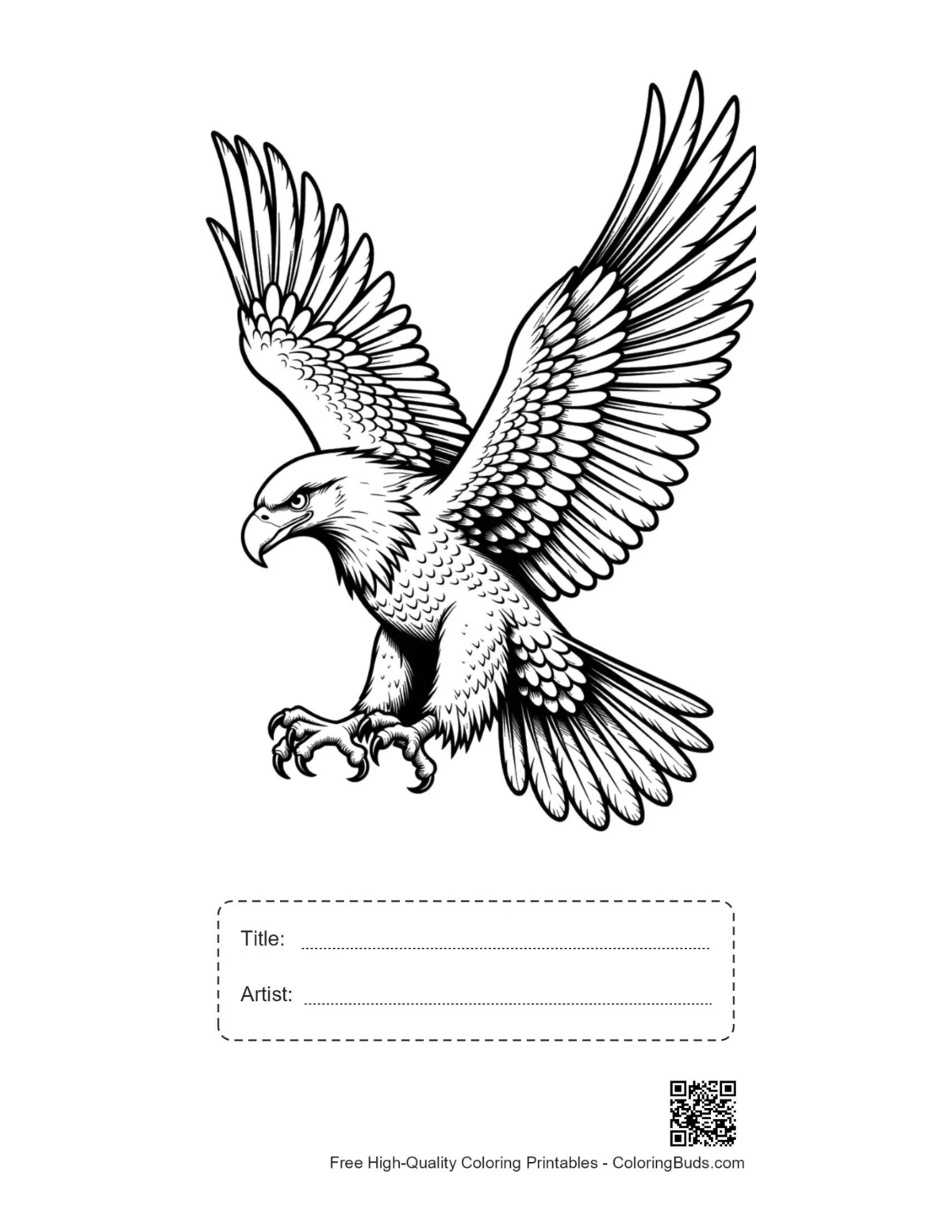 Golden eagle attack printable with title box