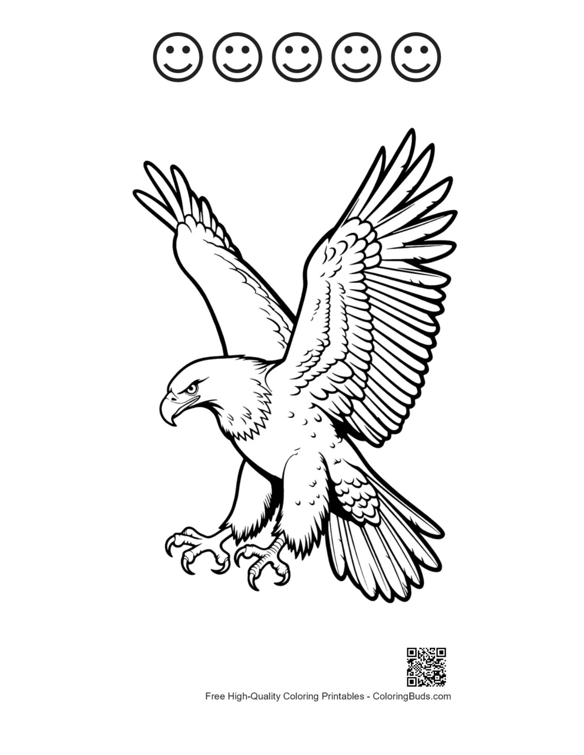 Golden eagle dive printable with happy faces