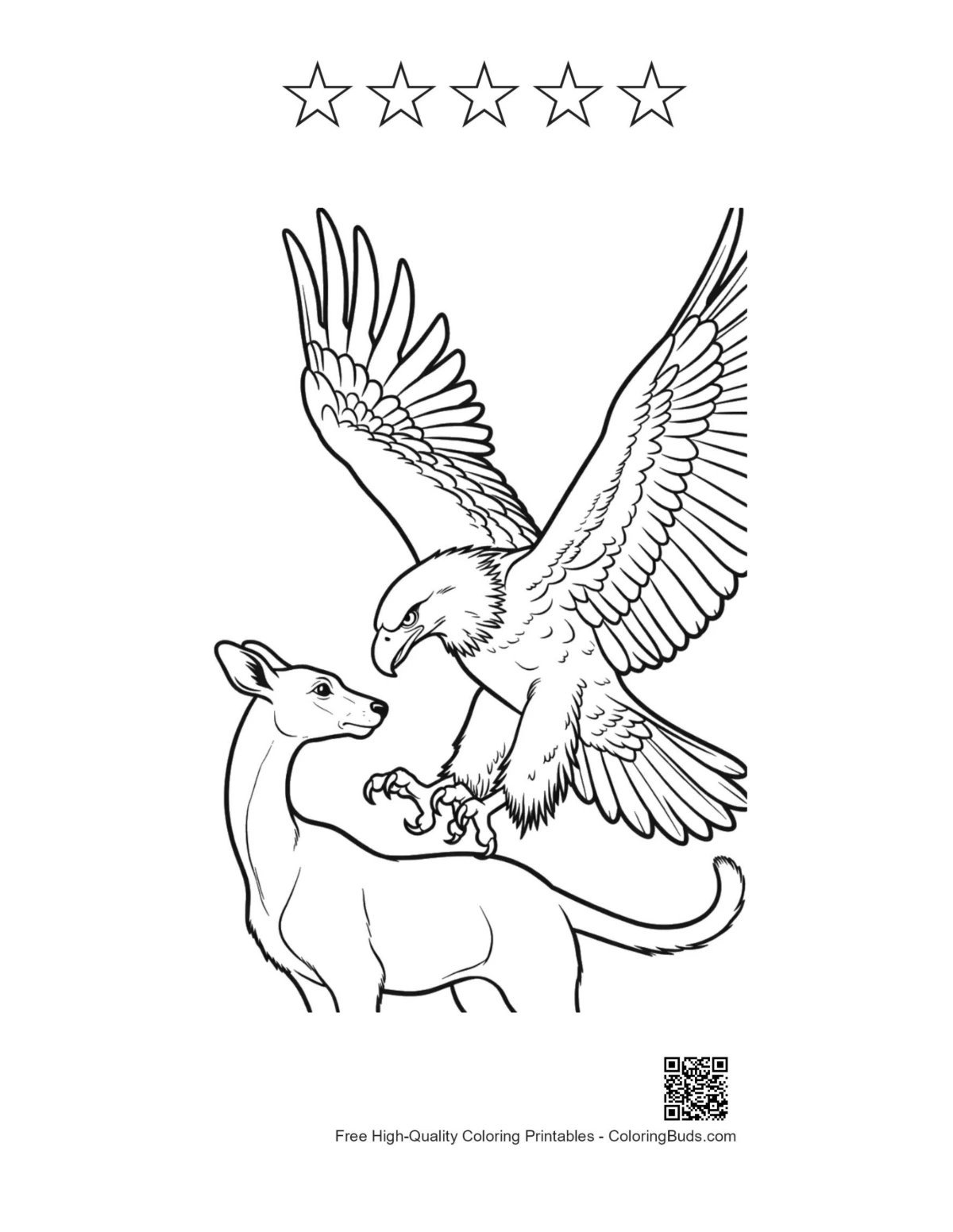 Golden eagle fawn printable with star ratings