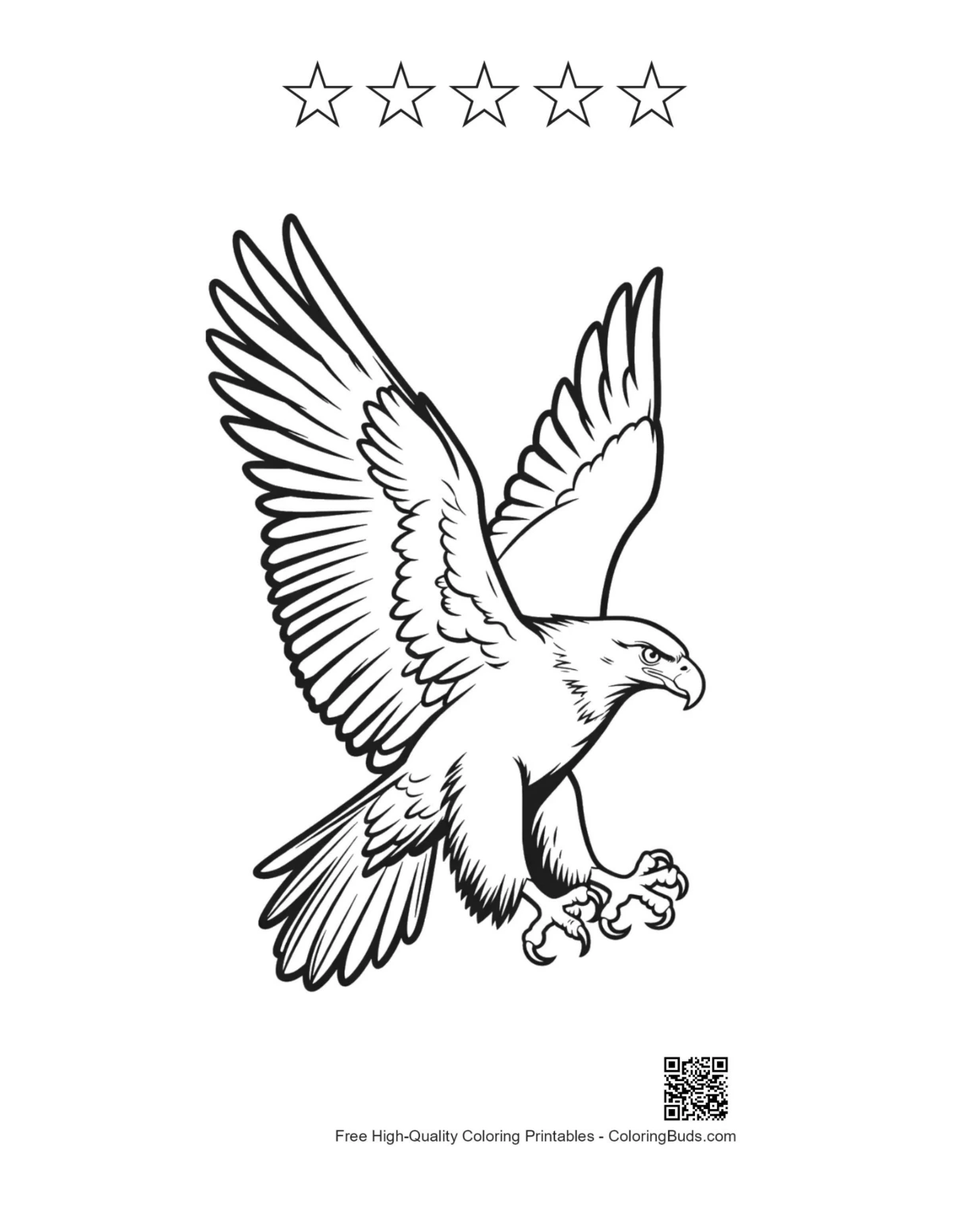 Eagle printable with 5-star rating outline