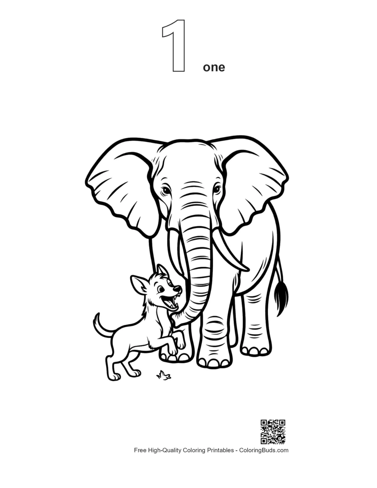 Outline of tiny chihuahua playing with African elephant #1