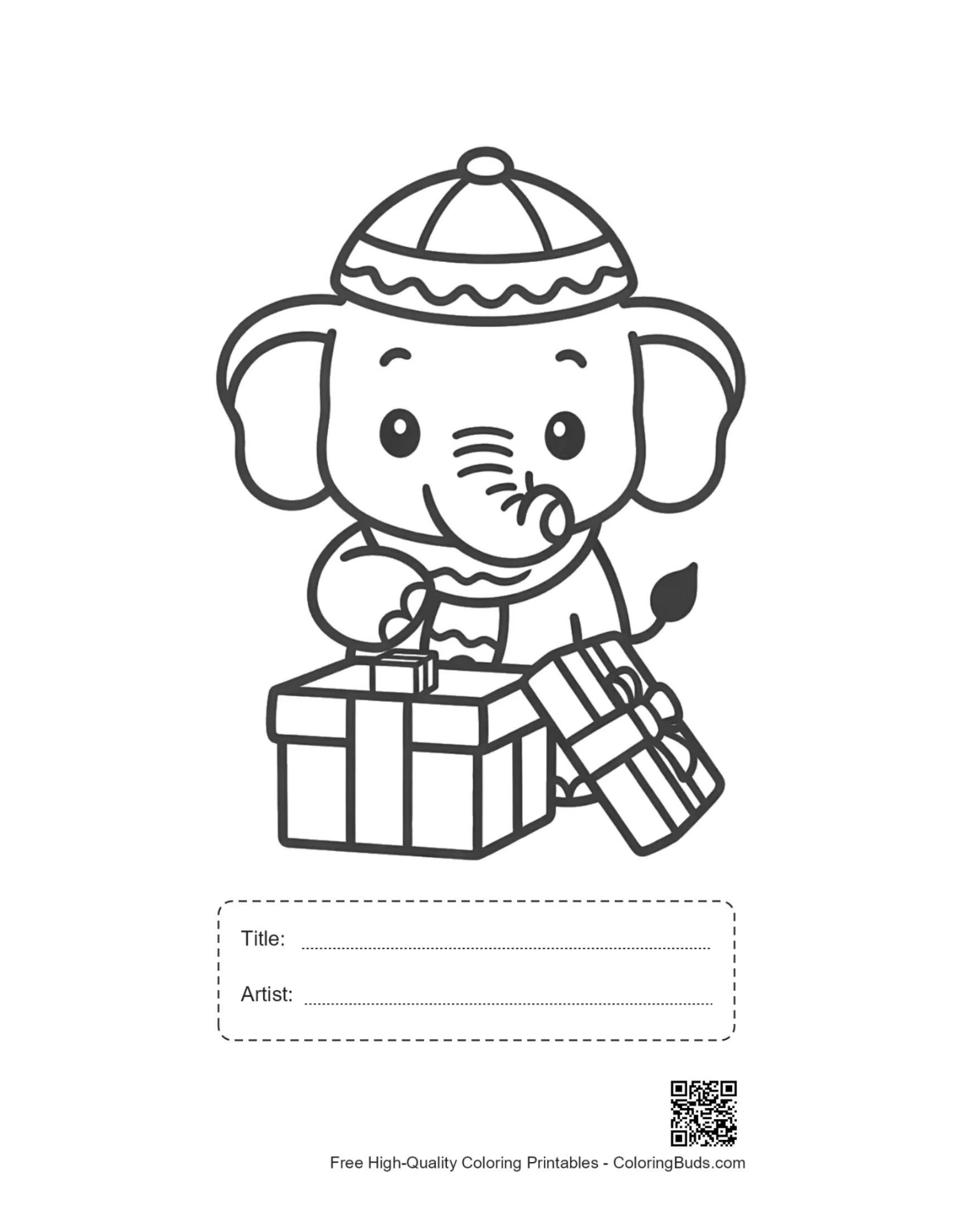 Asian elephant calf gifts printable with title artist space