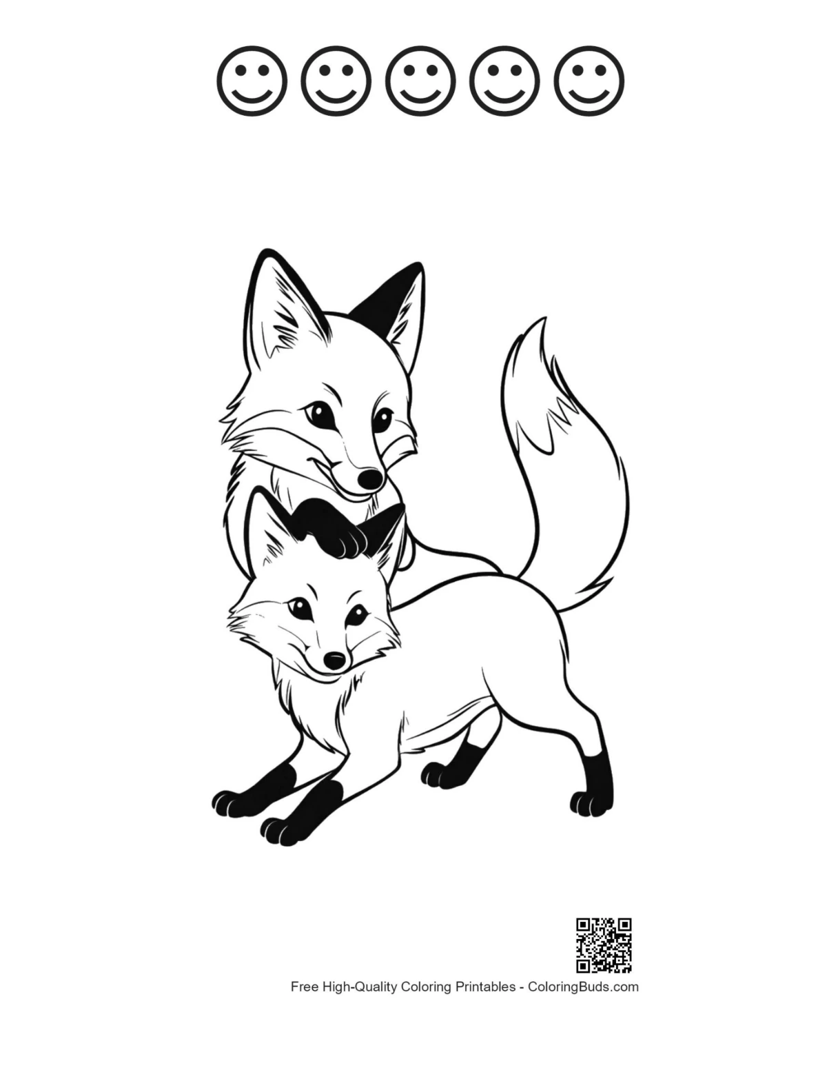Red fox embrace with happy faces