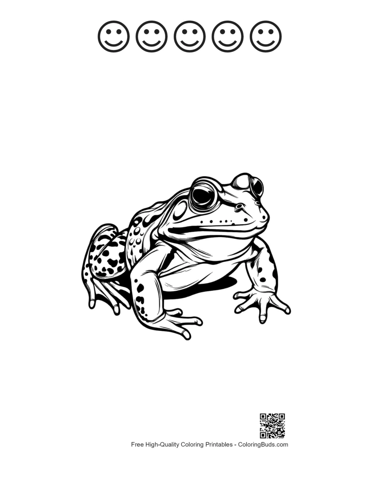 Cute bullfrog happy faces printable