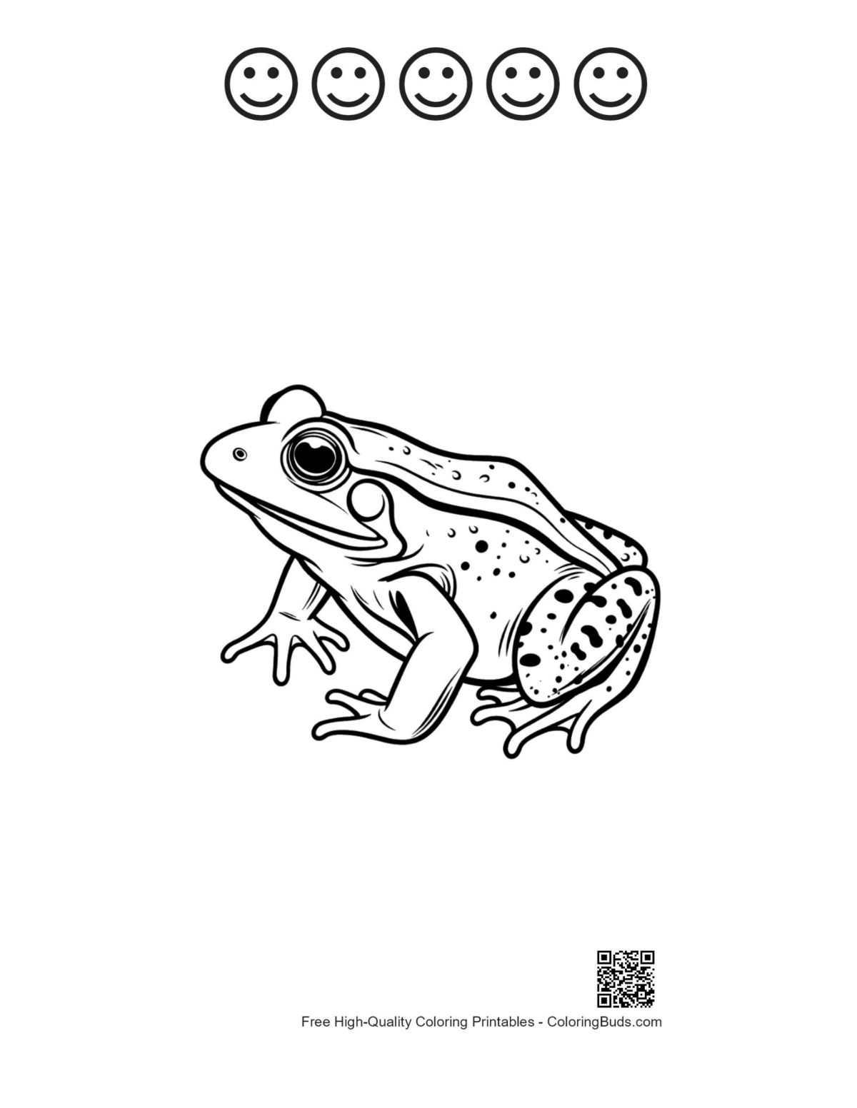 Bullfrog 5 happy face outline print