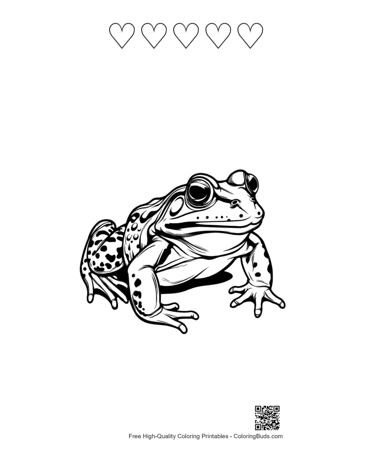 Bullfrog hearts outline sheet