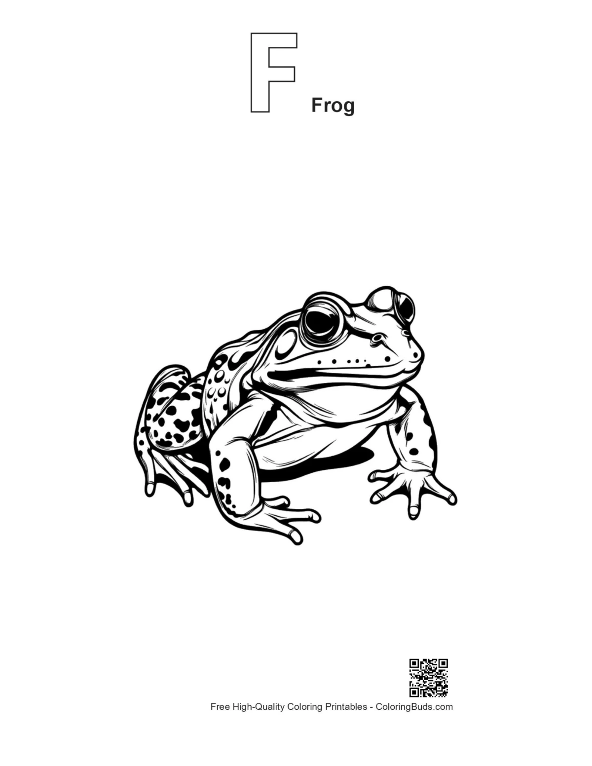 Bullfrog alphabet F outline