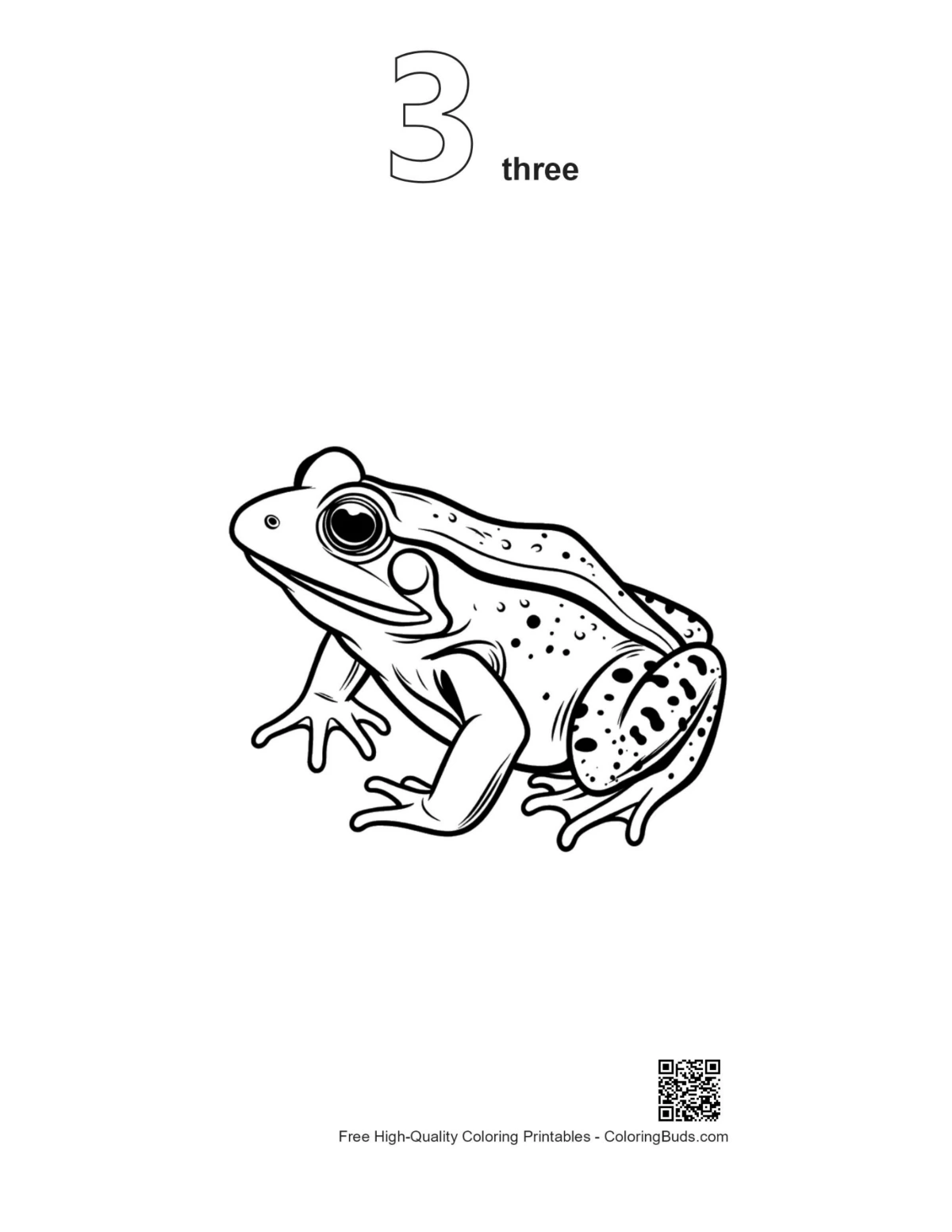 Bullfrog outline number 3 printable