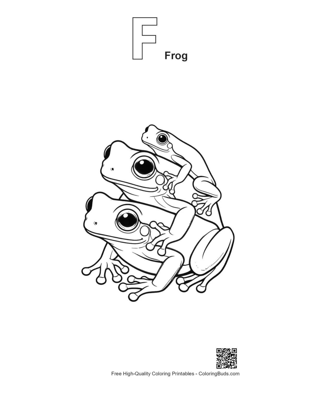 Tree Frog family outline with F alphabet
