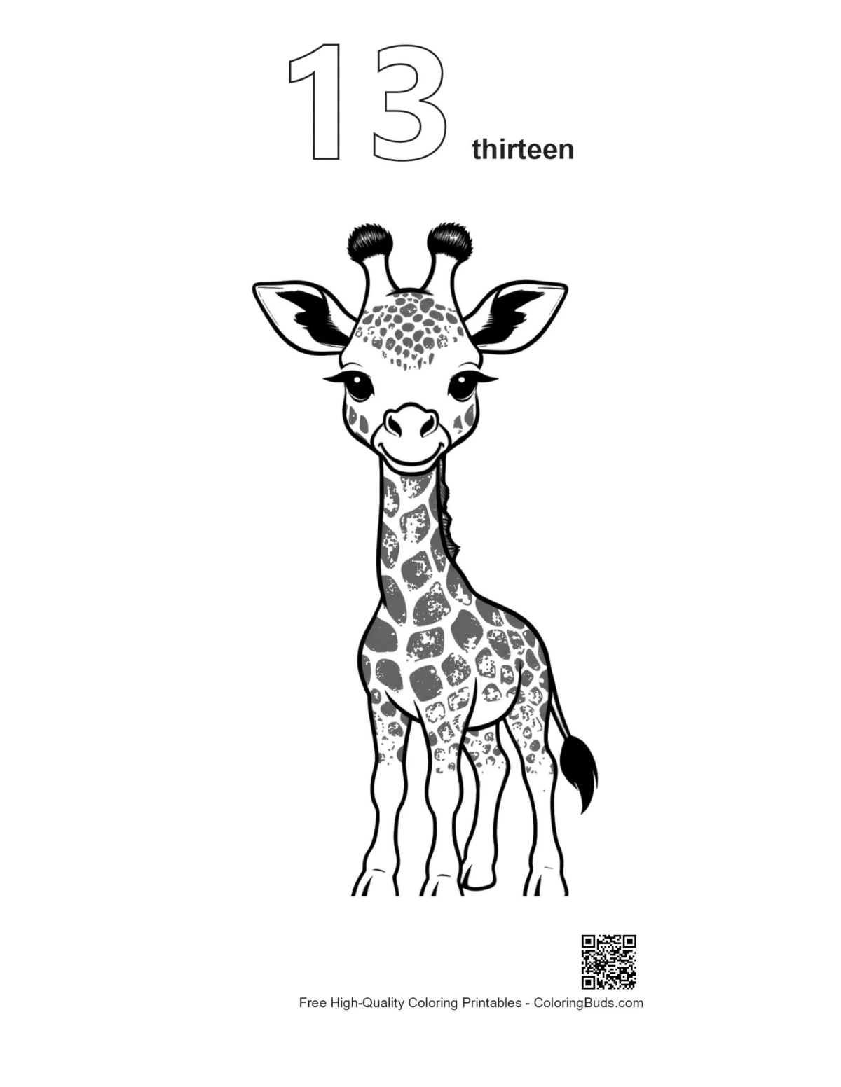 Giraffe outline printable #13