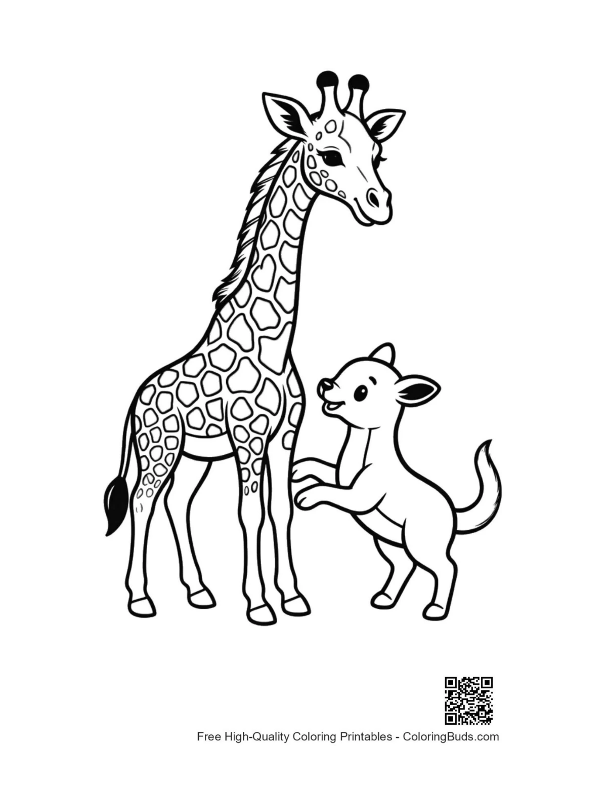 Cute giraffe puppy playing joyfully