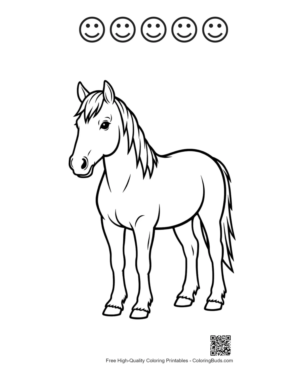 Pony printable with happy faces