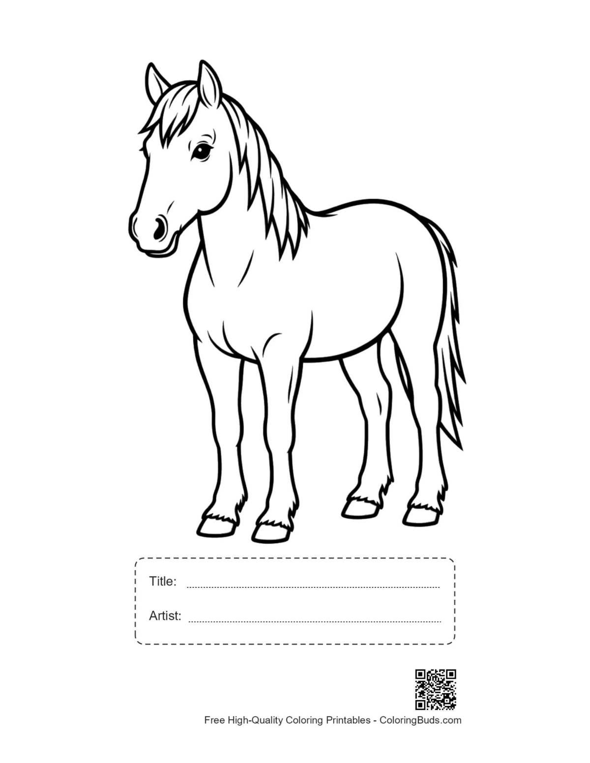 Proud pony printable with title box