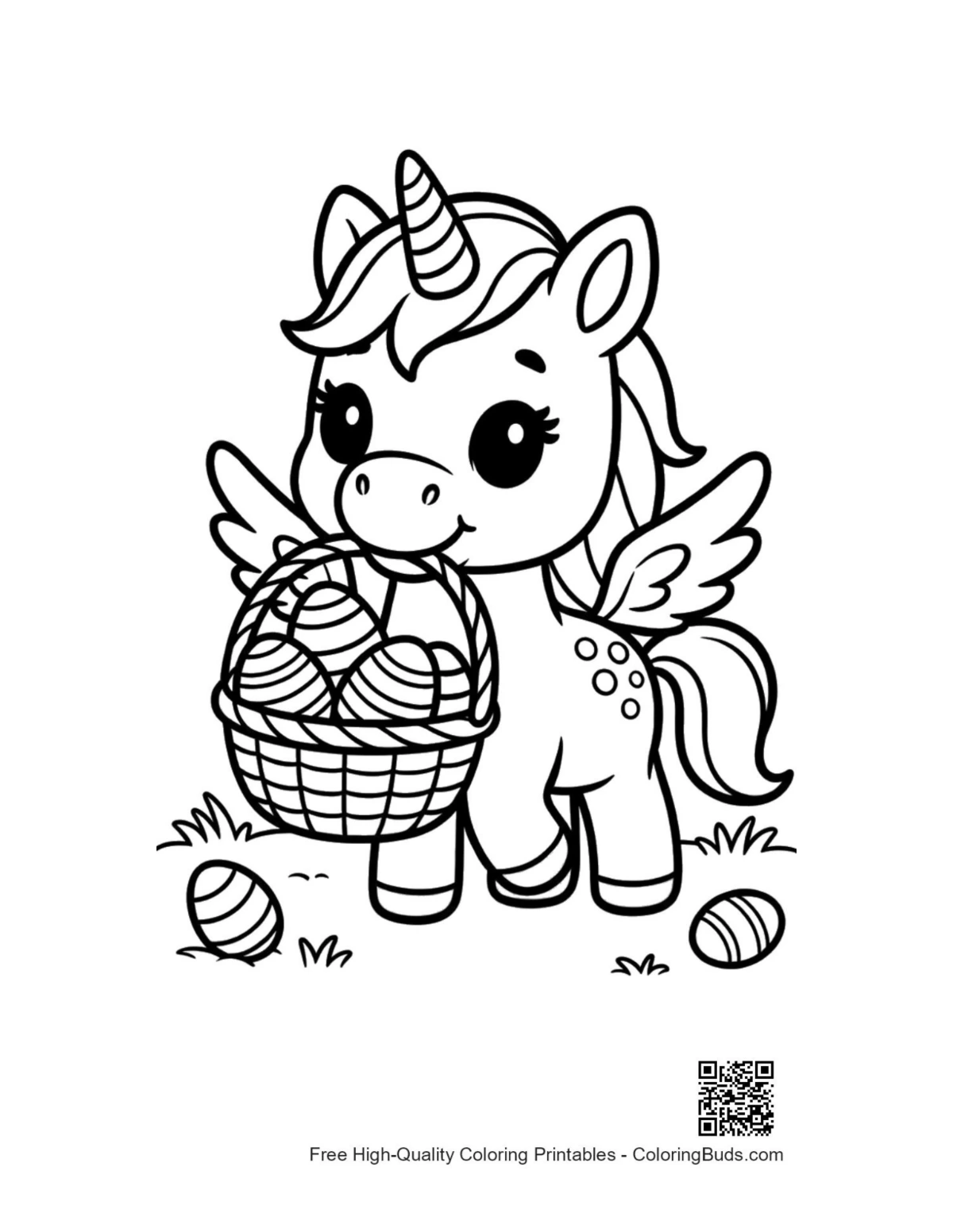 Cute pony printable coloring page for kids
