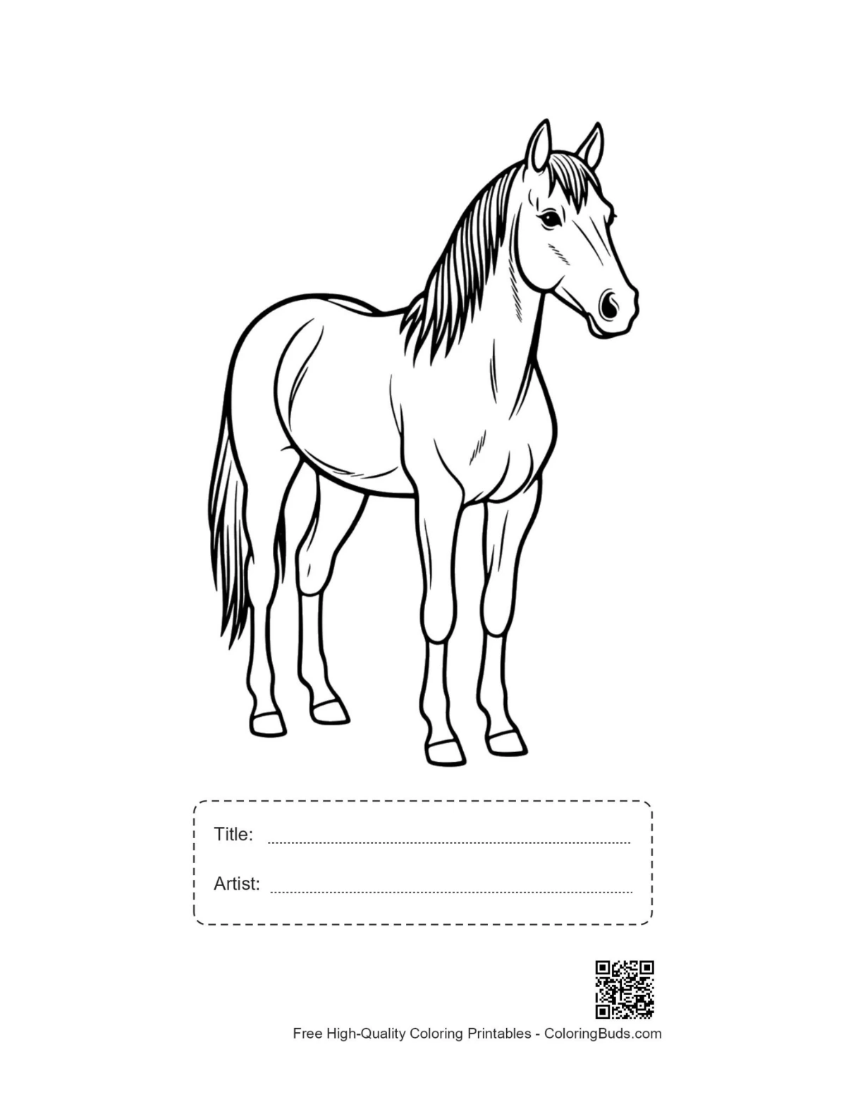 Cute pony printable with title box