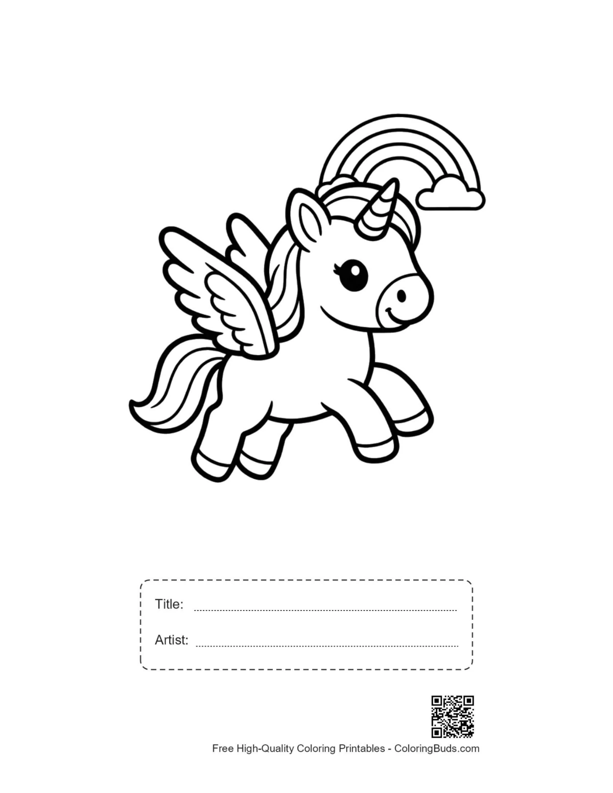 Little pony rainbow printable with title box