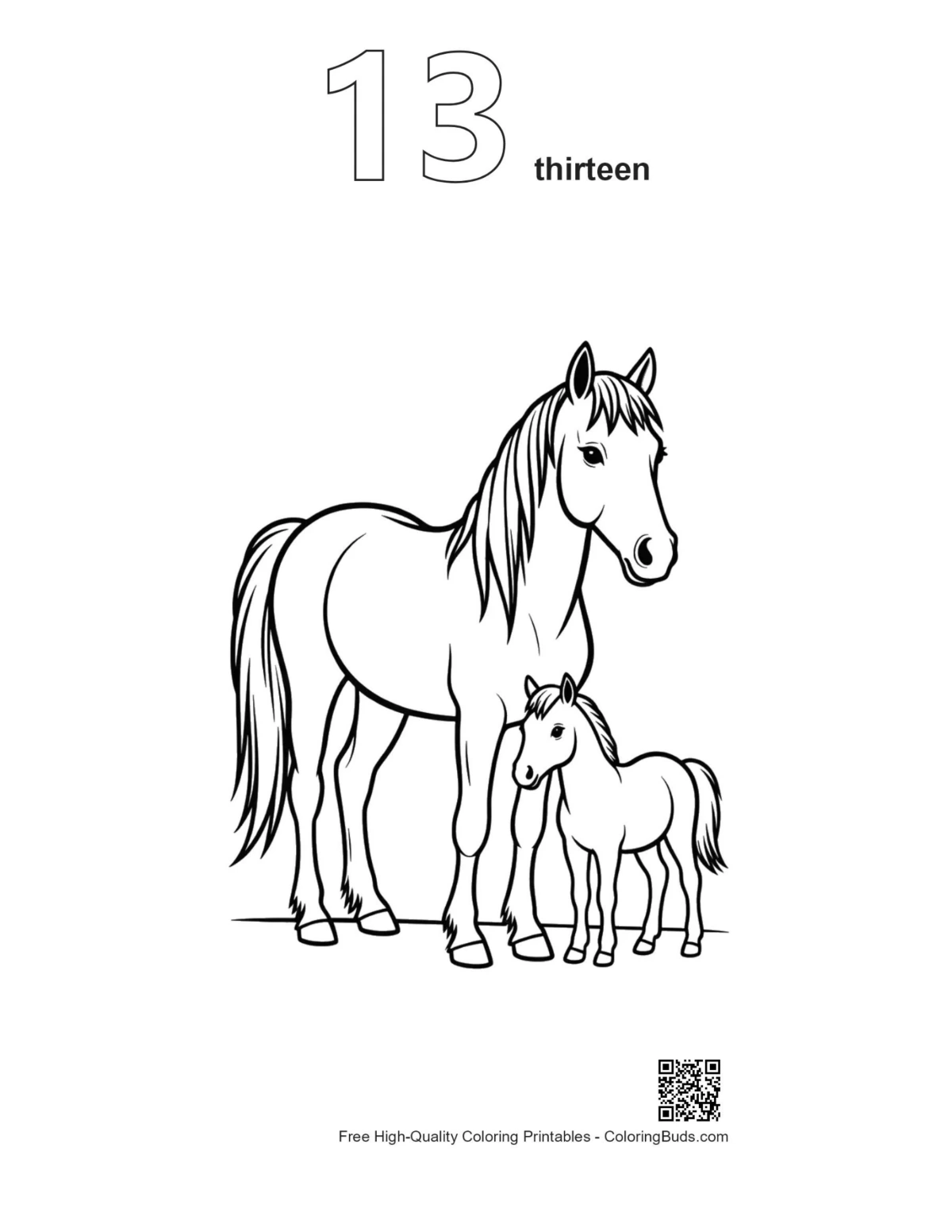 Pony foal outline printable #13