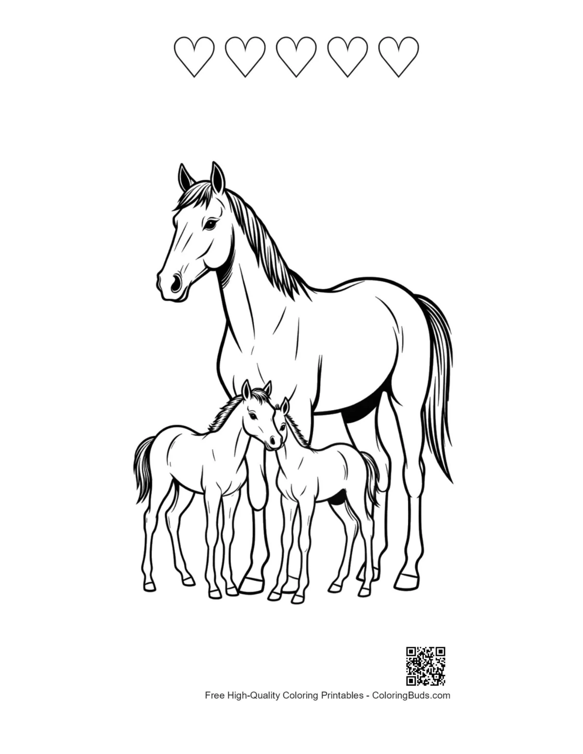 Race horse with heart outlines art