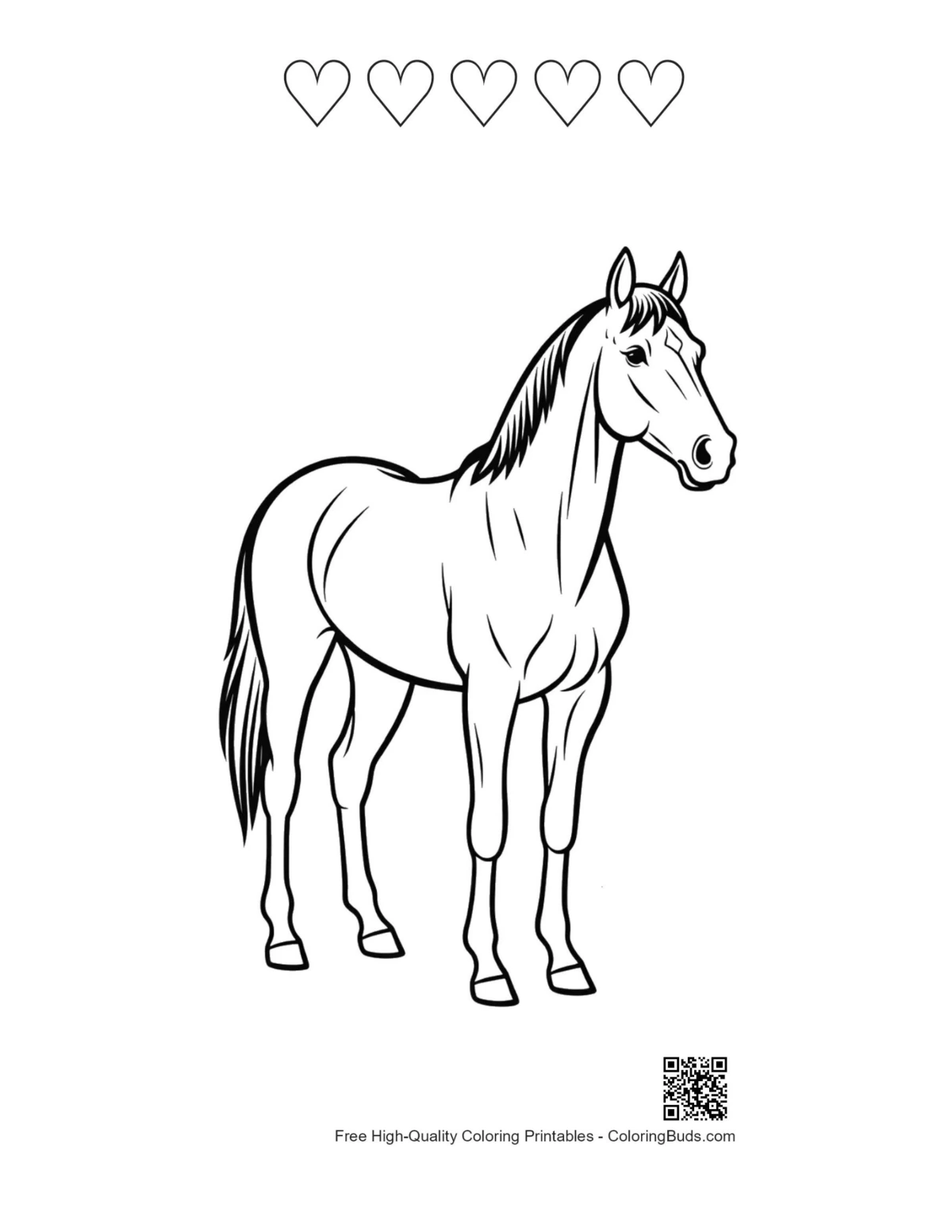 Racehorse and heart outlines printable