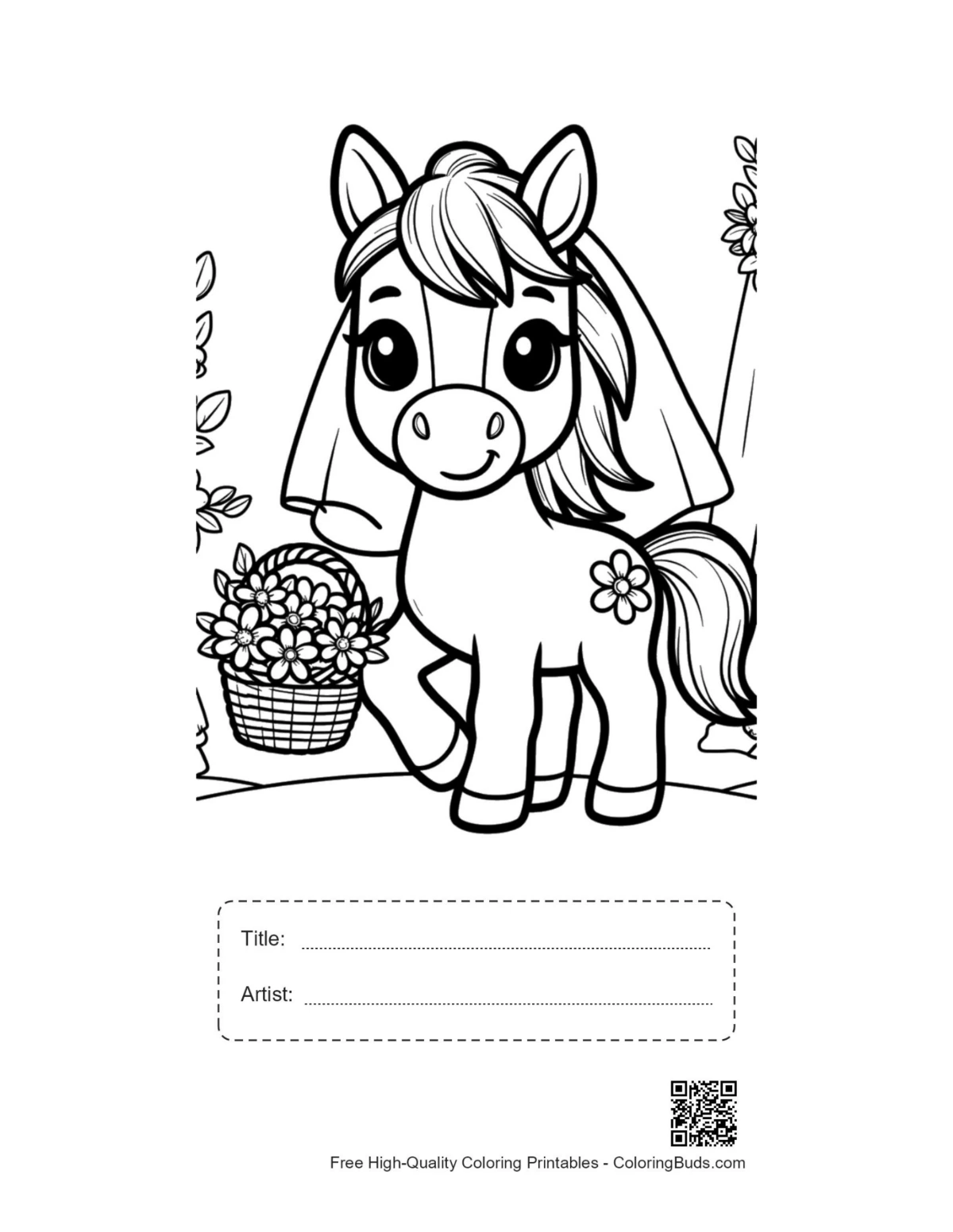Wild horse printable with title artist box