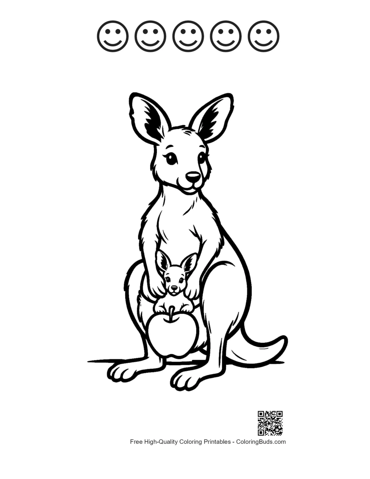 Baby kangaroo pouch sheet with happy faces