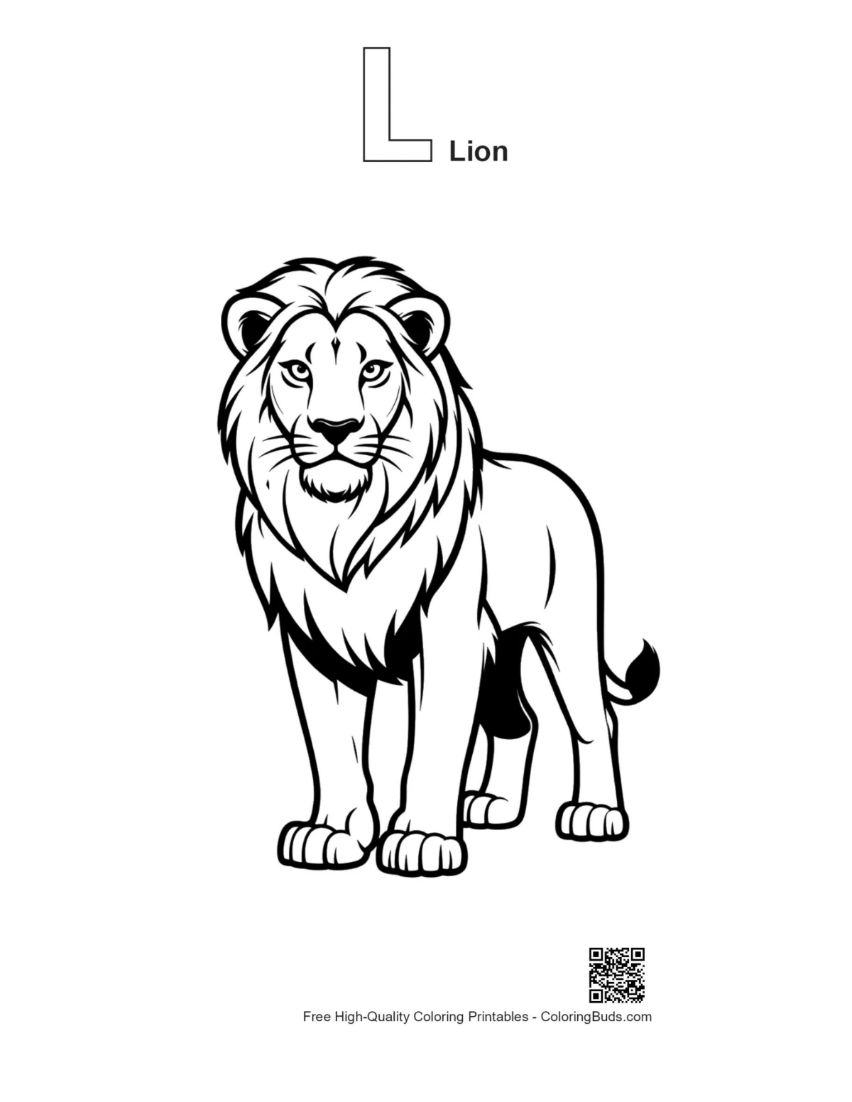 Lion outline with alphabet L