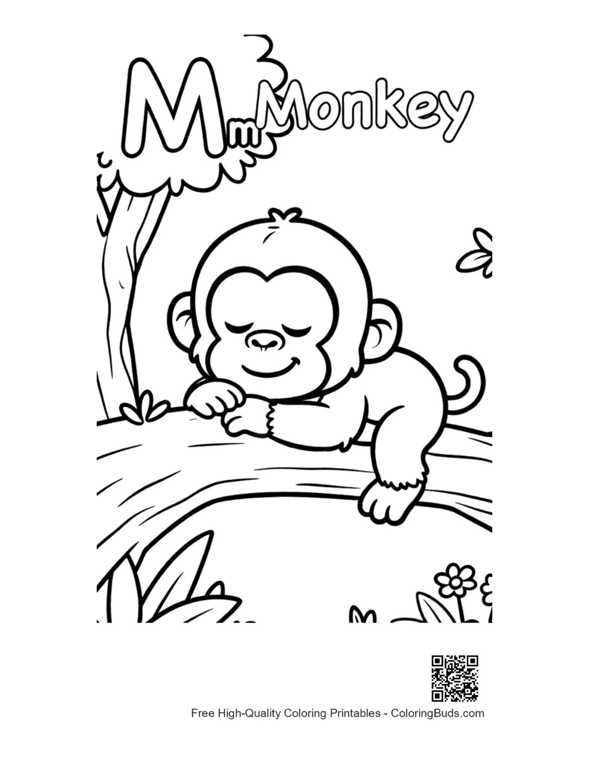 Free printable chimpanzee coloring sheet download
