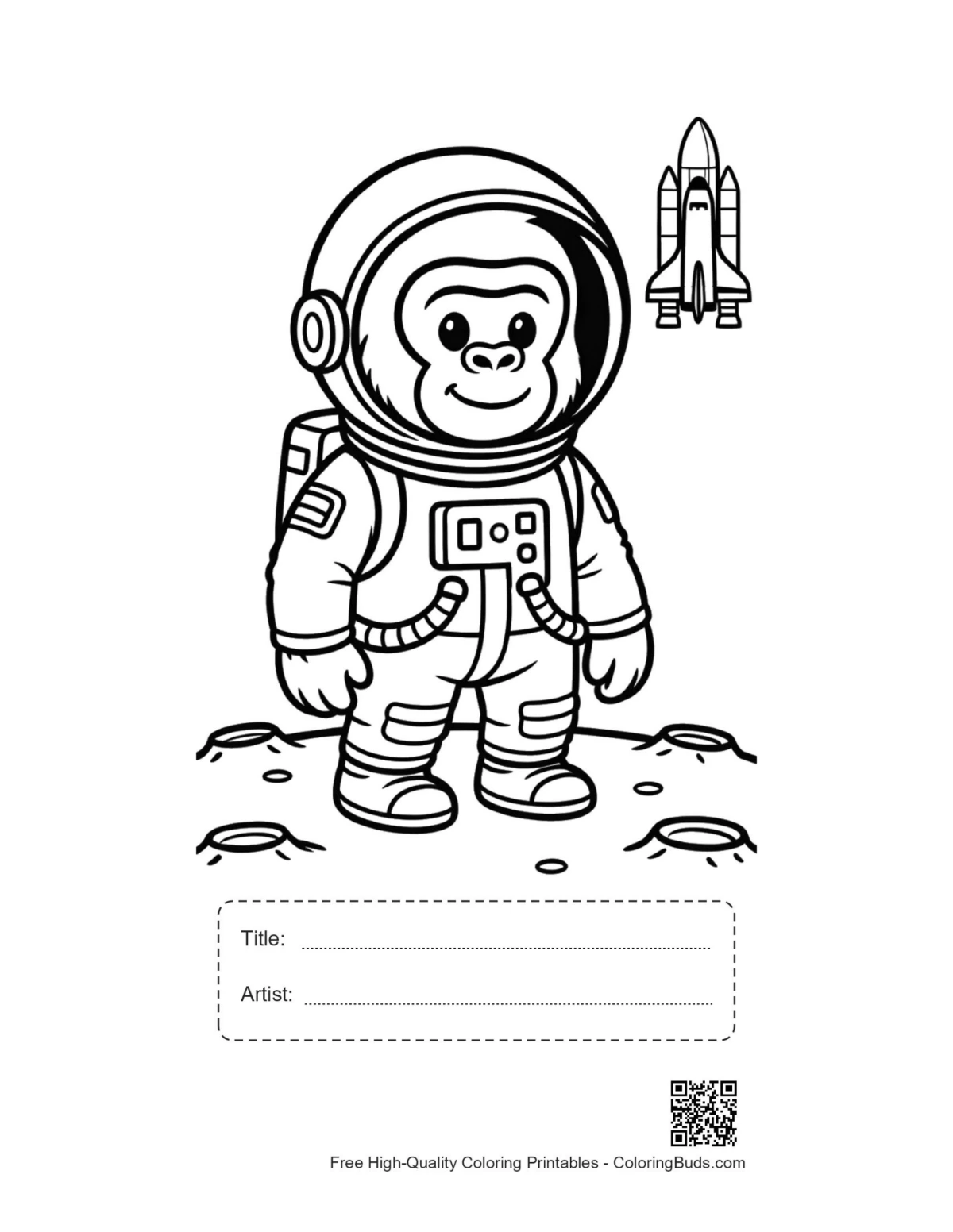 Gorilla printable with title artist box