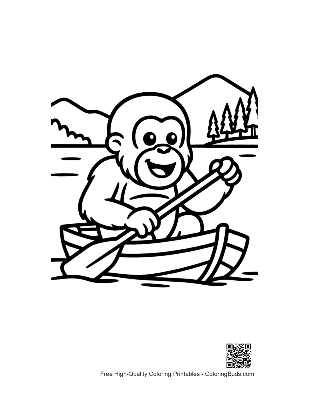 Free orangutan coloring sheet printable for kids
