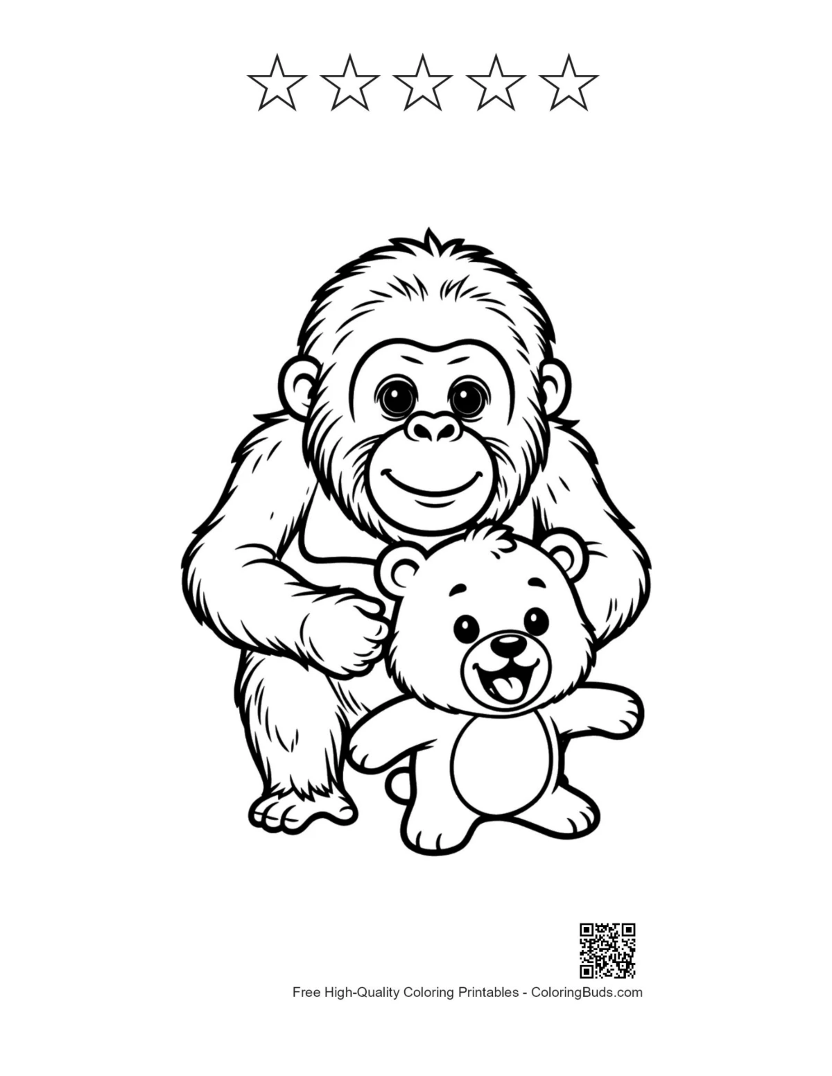 Orangutan teddy bear with 5 star outlines