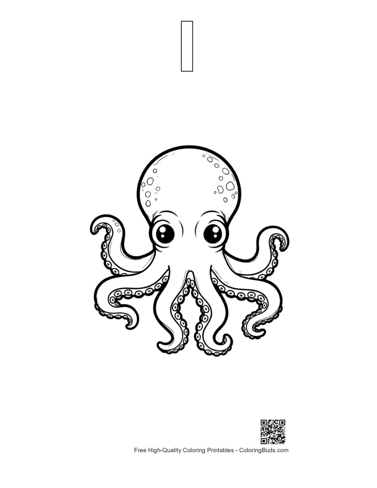 Octopus outline shaped like letter I