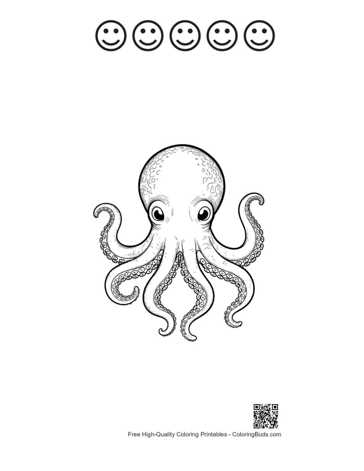 Printable octopus with happy faces