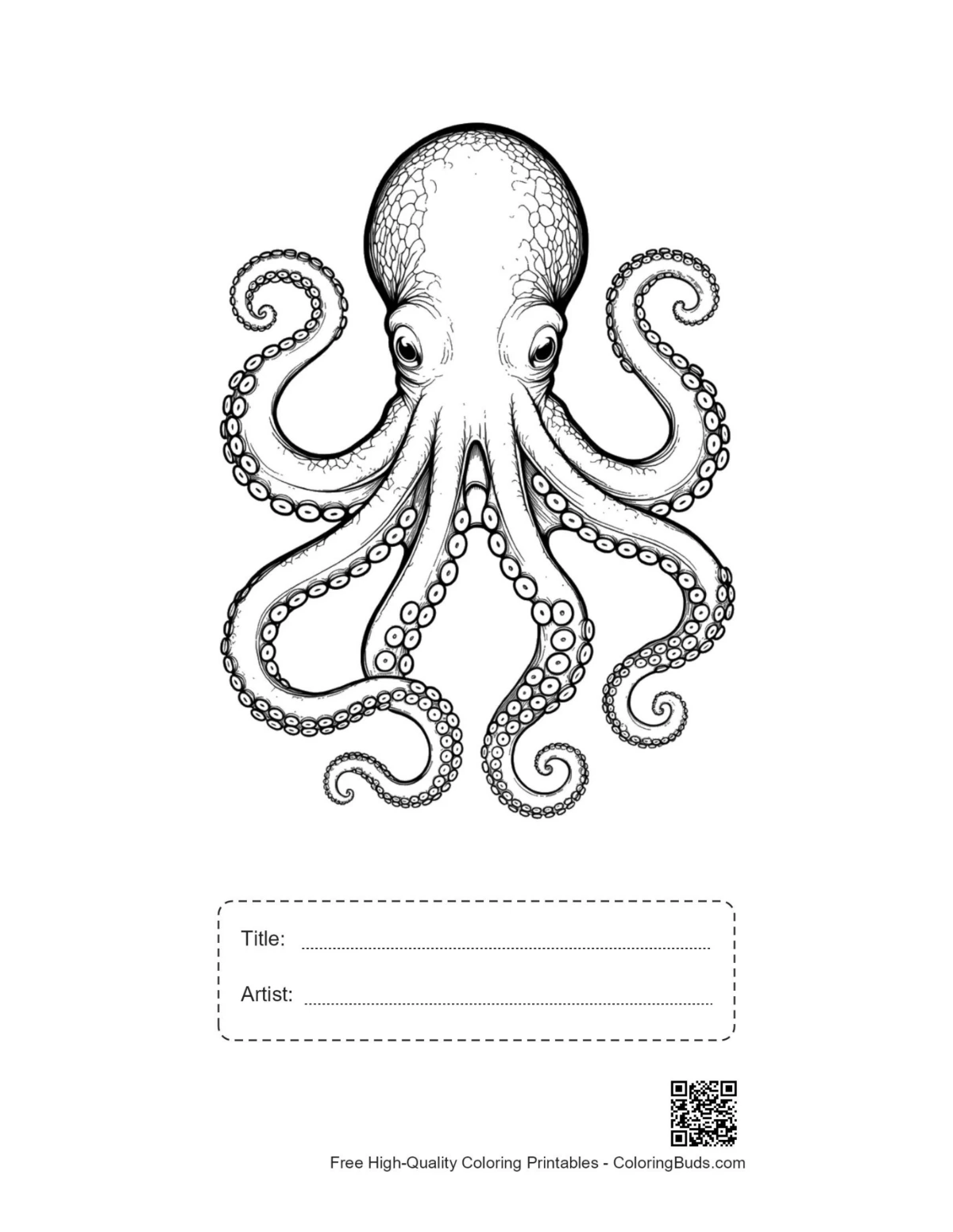 Gigantic octopus printable with title space